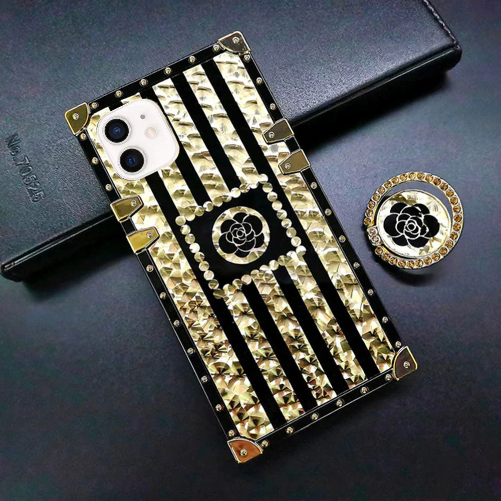 Us Lite Luxury Flower Case Square Cover for iPhone 11 12 13 14 Plus Mini Pro Max - Image 12