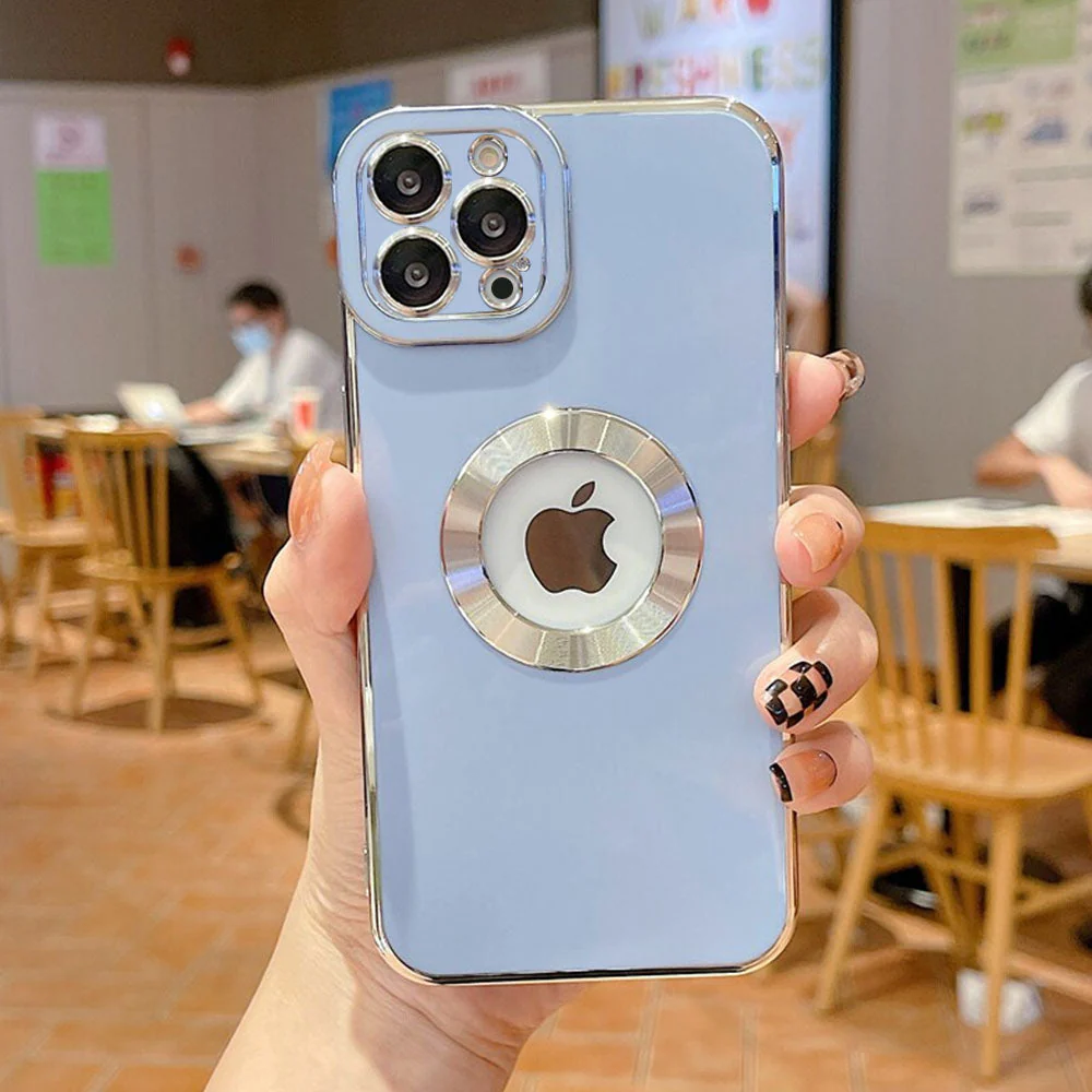 Luxury Gold Plated Logo Hole Phone Case For iPhone - Image 12
