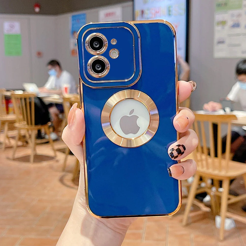 Luxury Gold Plated Logo Hole Phone Case For iPhone - Image 10