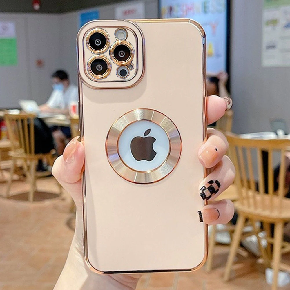 Luxury Gold Plated Logo Hole Phone Case For iPhone - Image 26