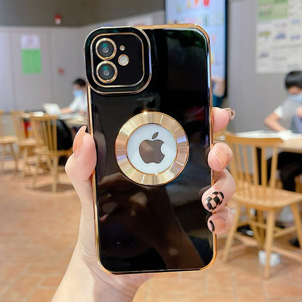 Luxury Gold Plated Logo Hole Phone Case For iPhone - Image 7
