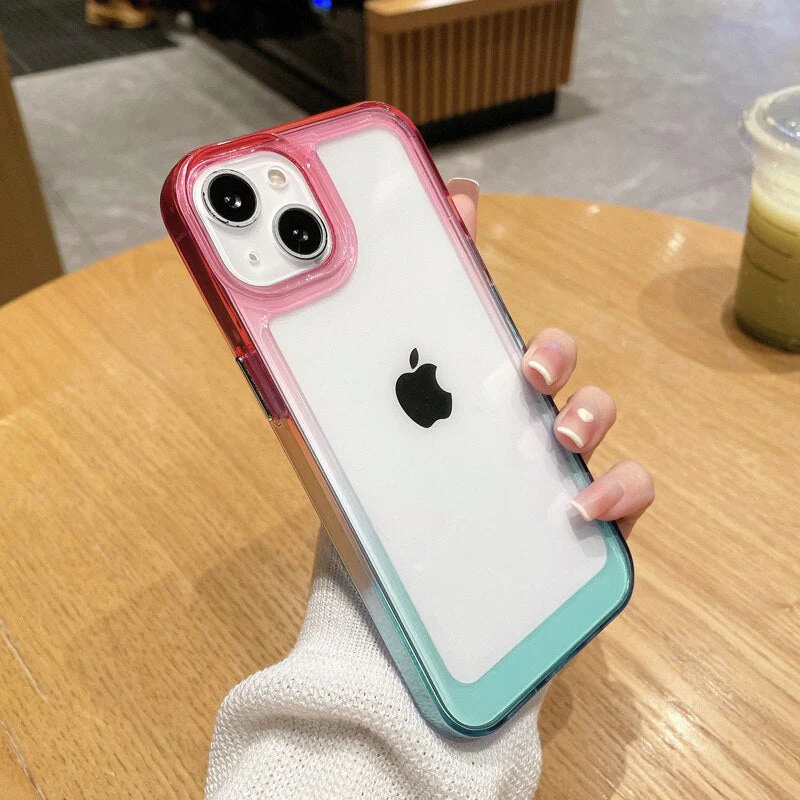 LuxuryKase Acrylic Shockproof Gradient Rainbow Color Bumper Case for Iphone - Image 10