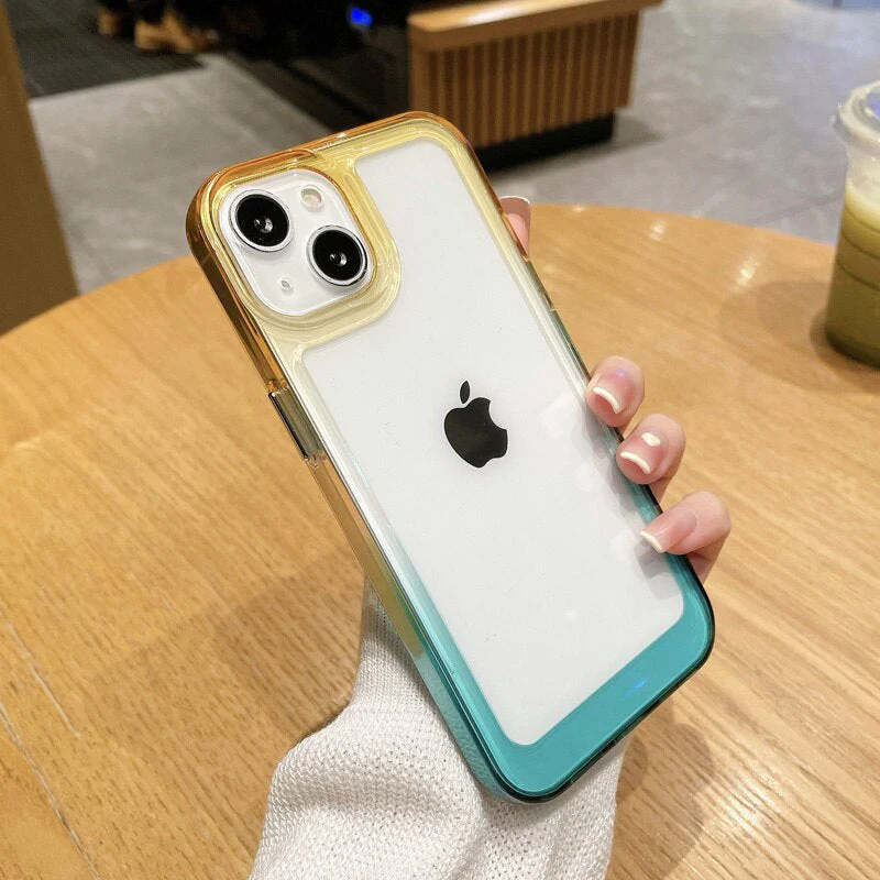 LuxuryKase Acrylic Shockproof Gradient Rainbow Color Bumper Case for Iphone - Image 12