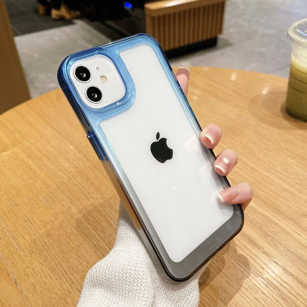 LuxuryKase Acrylic Shockproof Gradient Rainbow Color Bumper Case for Iphone - Image 13