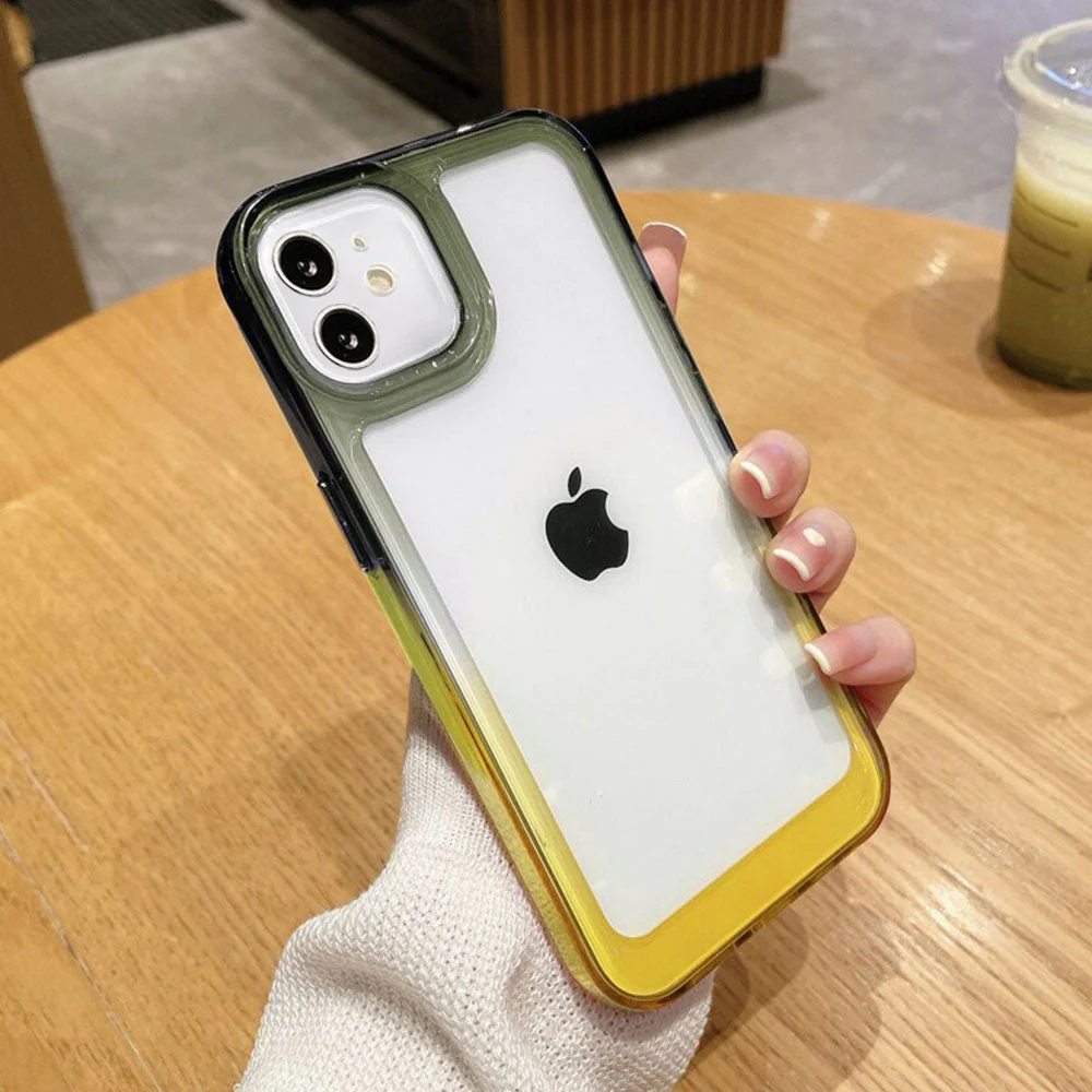 LuxuryKase Acrylic Shockproof Gradient Rainbow Color Bumper Case for Iphone - Image 19
