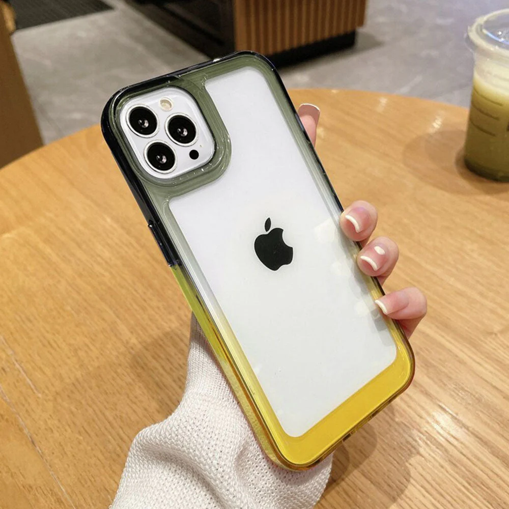LuxuryKase Acrylic Shockproof Gradient Rainbow Color Bumper Case for Iphone - Image 20