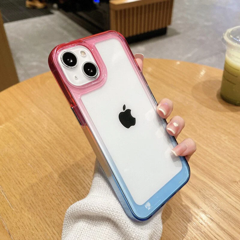 LuxuryKase Acrylic Shockproof Gradient Rainbow Color Bumper Case for Iphone - Image 4