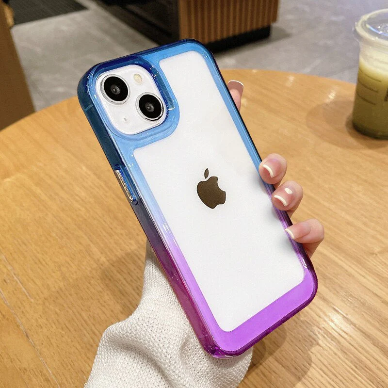 LuxuryKase Acrylic Shockproof Gradient Rainbow Color Bumper Case for Iphone - Image 8