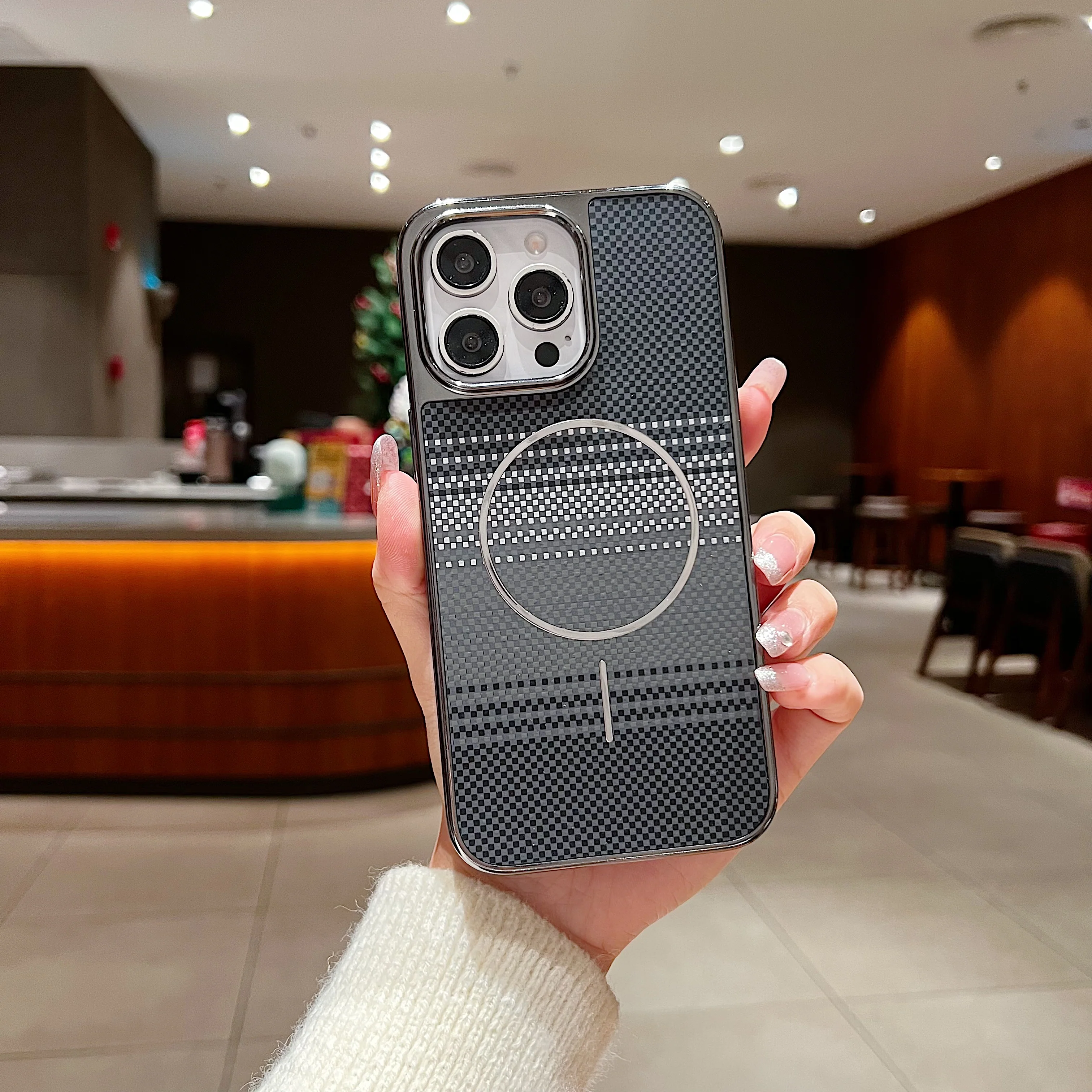 LuxuryKase Carbon Fiber Magnetic Case | Compatible with Mag-Safe | Slim Shockproof Protective Cover | Precise Cutouts & Anti-Scratch | Wireless Charging Support For iPhone & Samsung - Image 11