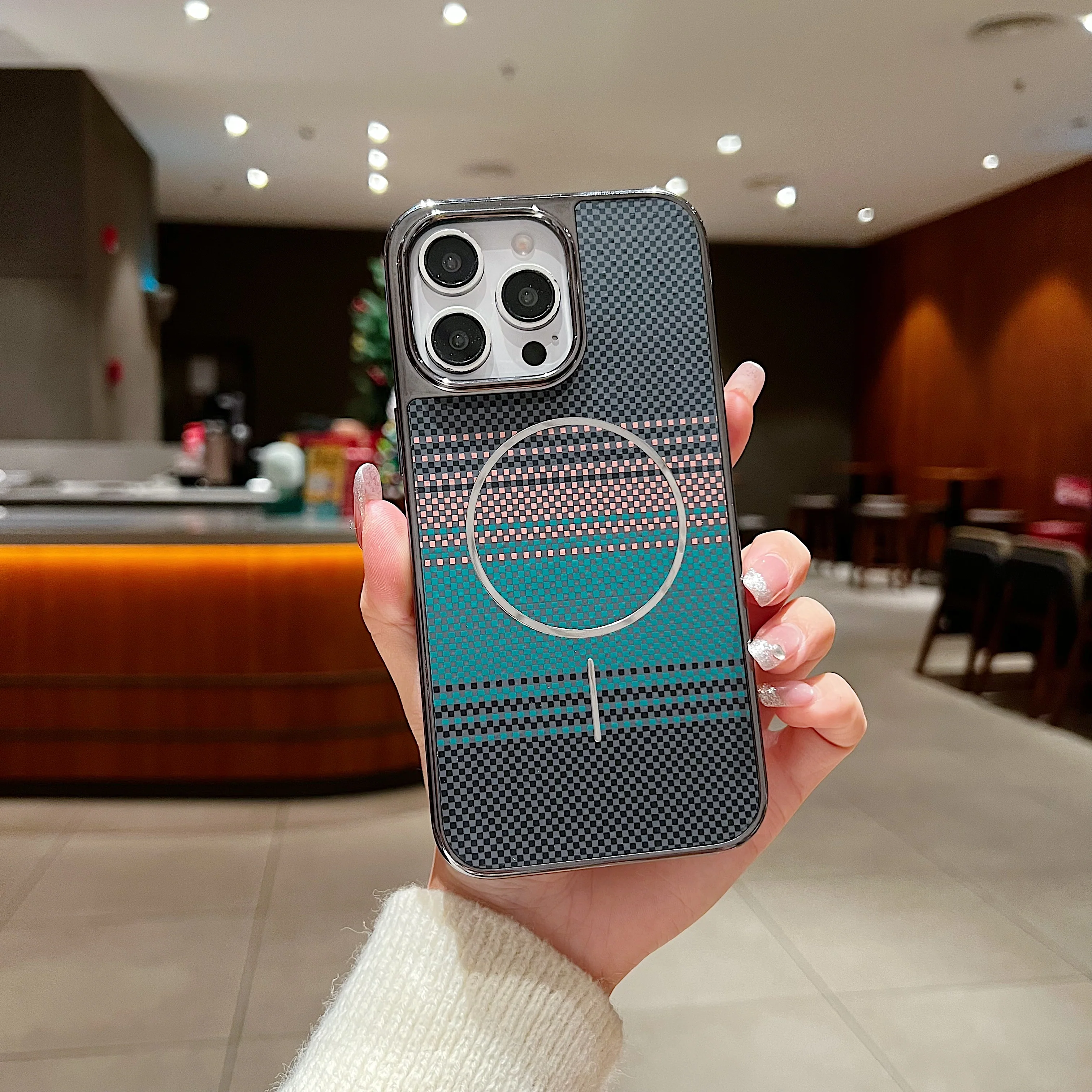 LuxuryKase Carbon Fiber Magnetic Case | Compatible with Mag-Safe | Slim Shockproof Protective Cover | Precise Cutouts & Anti-Scratch | Wireless Charging Support For iPhone & Samsung - Image 13