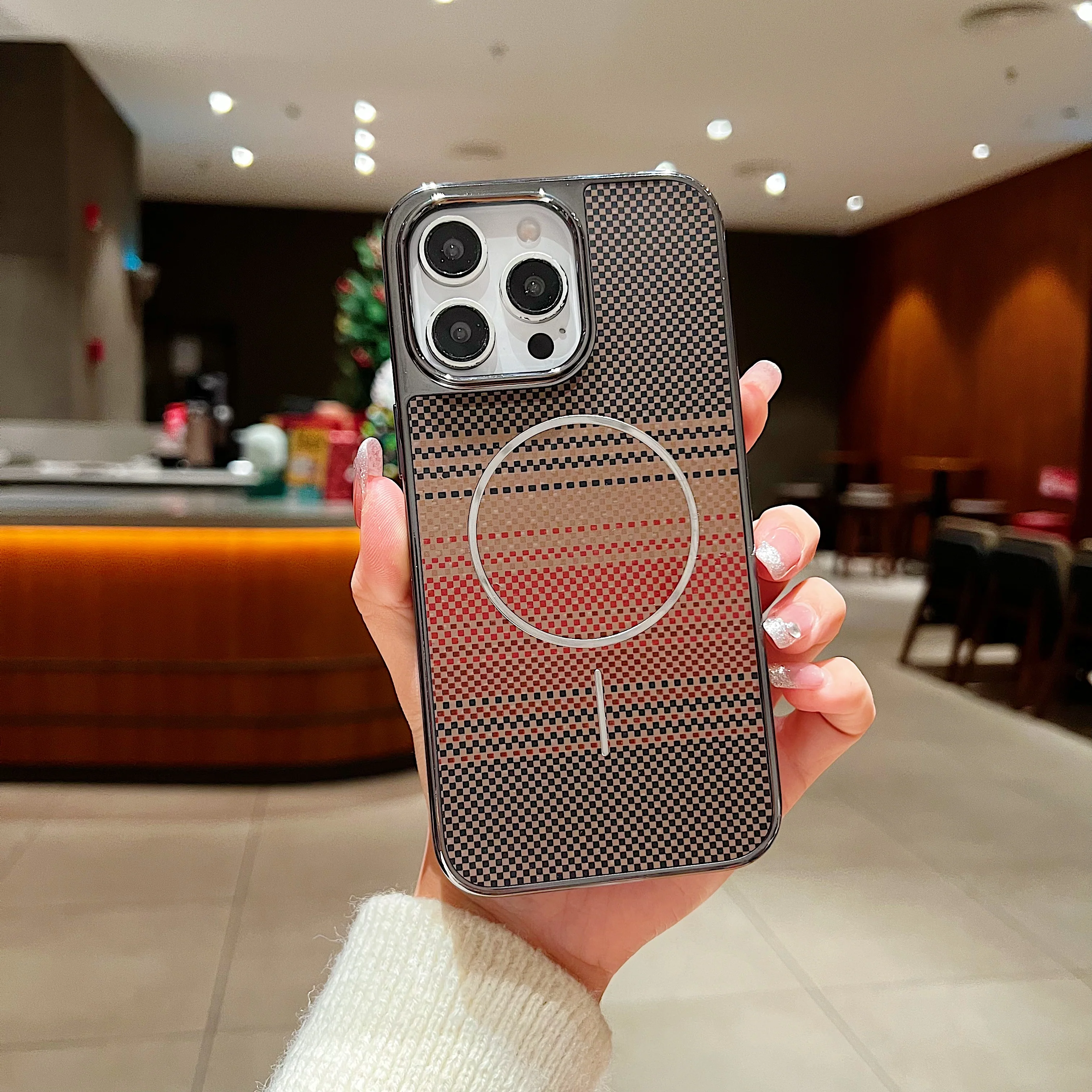 LuxuryKase Carbon Fiber Magnetic Case | Compatible with Mag-Safe | Slim Shockproof Protective Cover | Precise Cutouts & Anti-Scratch | Wireless Charging Support For iPhone & Samsung - Image 14