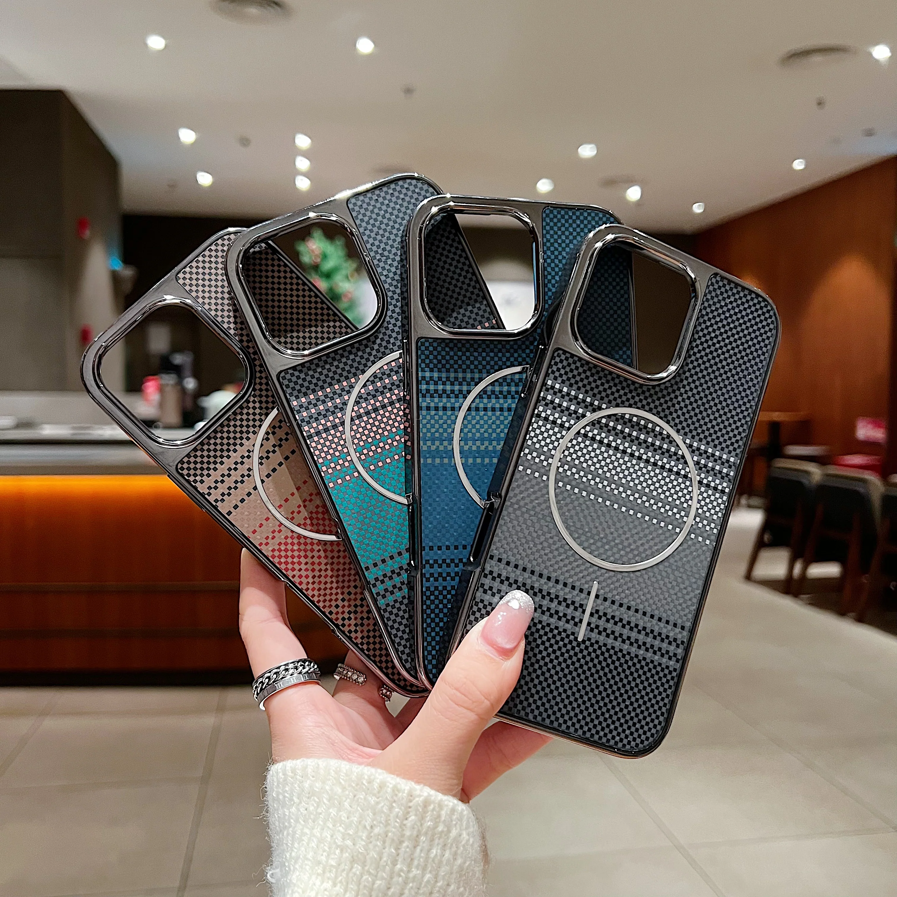 LuxuryKase Carbon Fiber Magnetic Case | Compatible with Mag-Safe | Slim Shockproof Protective Cover | Precise Cutouts & Anti-Scratch | Wireless Charging Support For iPhone & Samsung - Image 2