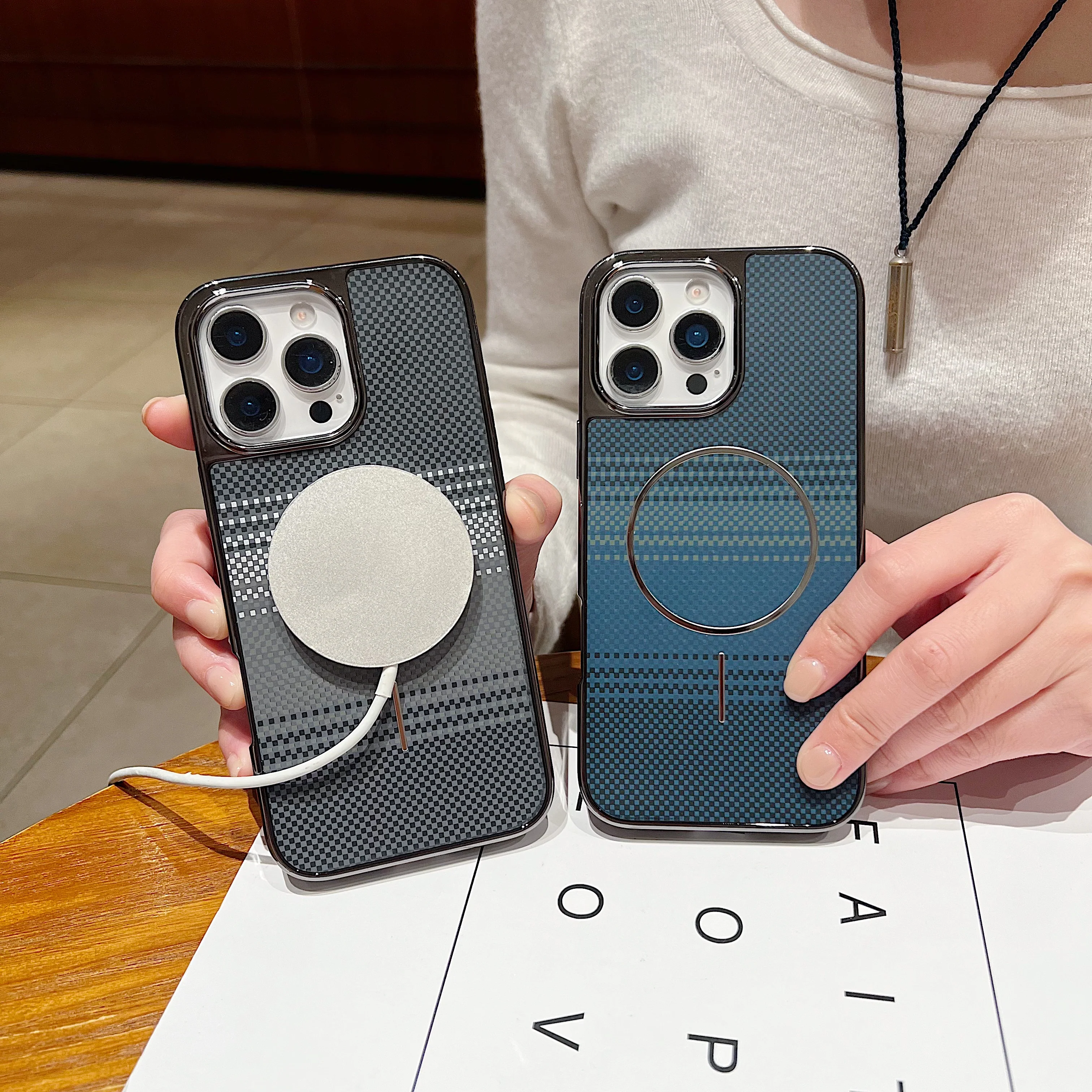 LuxuryKase Carbon Fiber Magnetic Case | Compatible with Mag-Safe | Slim Shockproof Protective Cover | Precise Cutouts & Anti-Scratch | Wireless Charging Support For iPhone & Samsung - Image 3