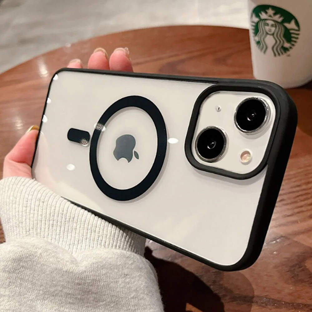 Luxurykase Clear Acrylic Case Compatible Mag-safe Magnetic Wireless Charging Cover For Iphone - Image 4