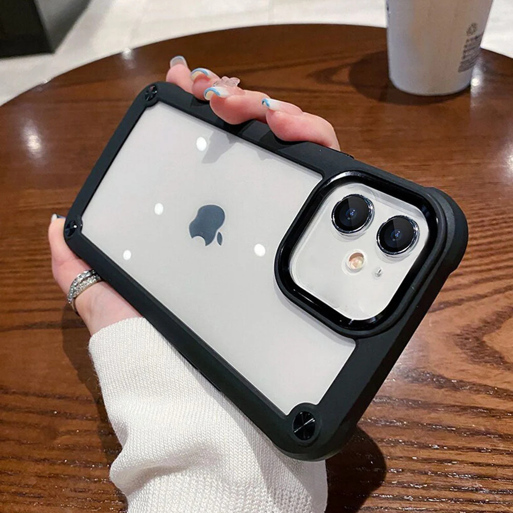 Luxurykase Clear Acrylic Metal Button Hard Case For Iphone - Image 10