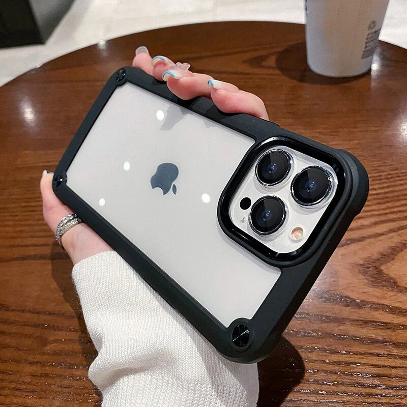 Luxurykase Clear Acrylic Metal Button Hard Case For Iphone - Image 11
