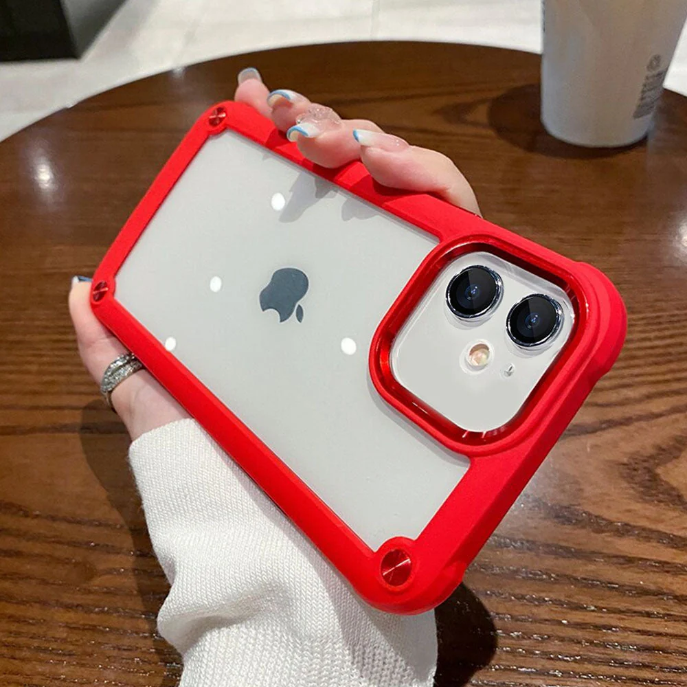 Luxurykase Clear Acrylic Metal Button Hard Case For Iphone - Image 22
