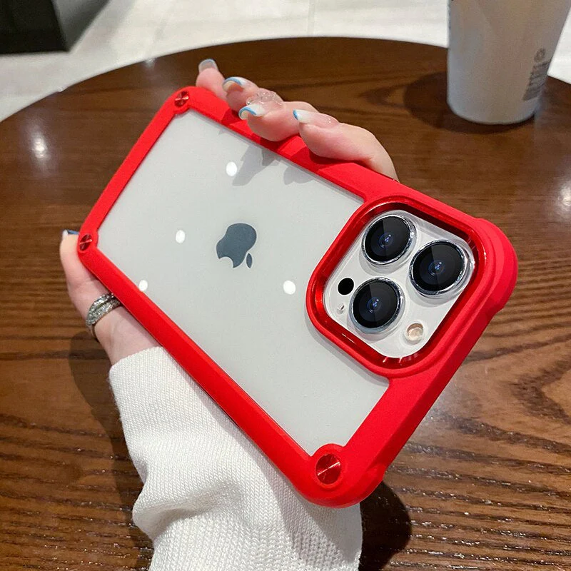 Luxurykase Clear Acrylic Metal Button Hard Case For Iphone - Image 9