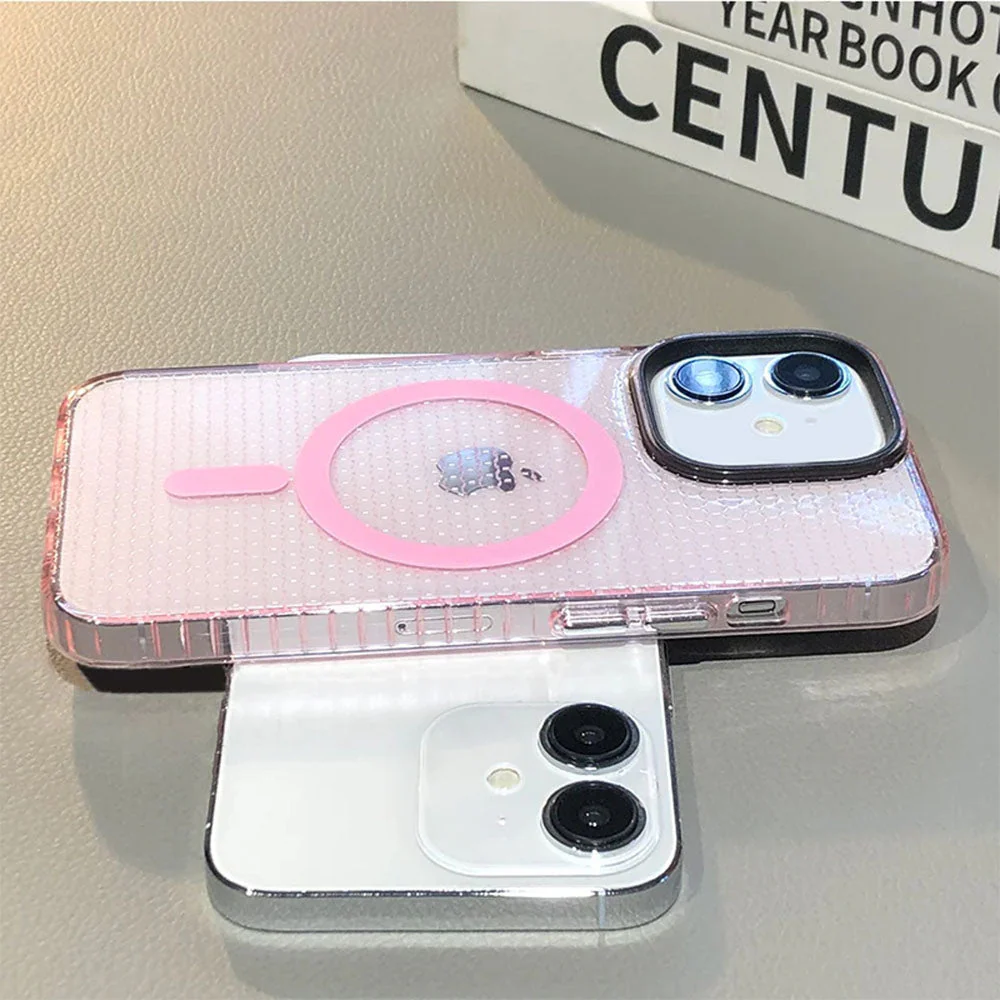 LuxuryKase Clear Honeycomb Texture Mag-Safe Case For iPhone - Image 10