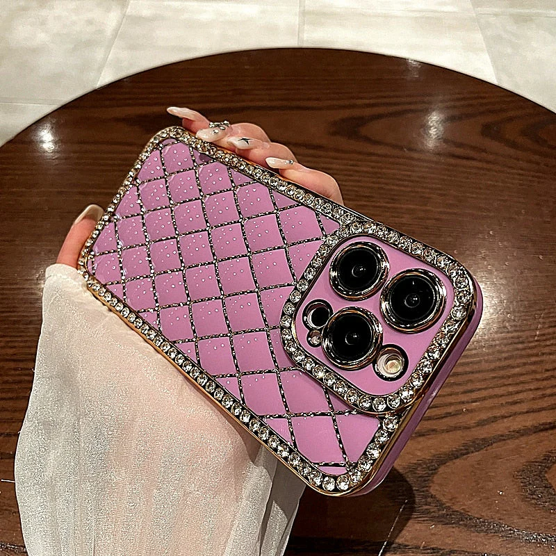 LuxuryKase Electroplated Glitter Diamond Rhinestone Phone Case For Iphone - Image 22