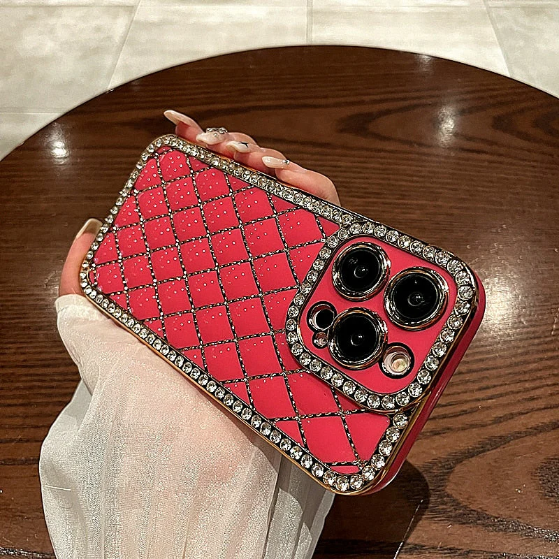 LuxuryKase Electroplated Glitter Diamond Rhinestone Phone Case For Iphone - Image 25