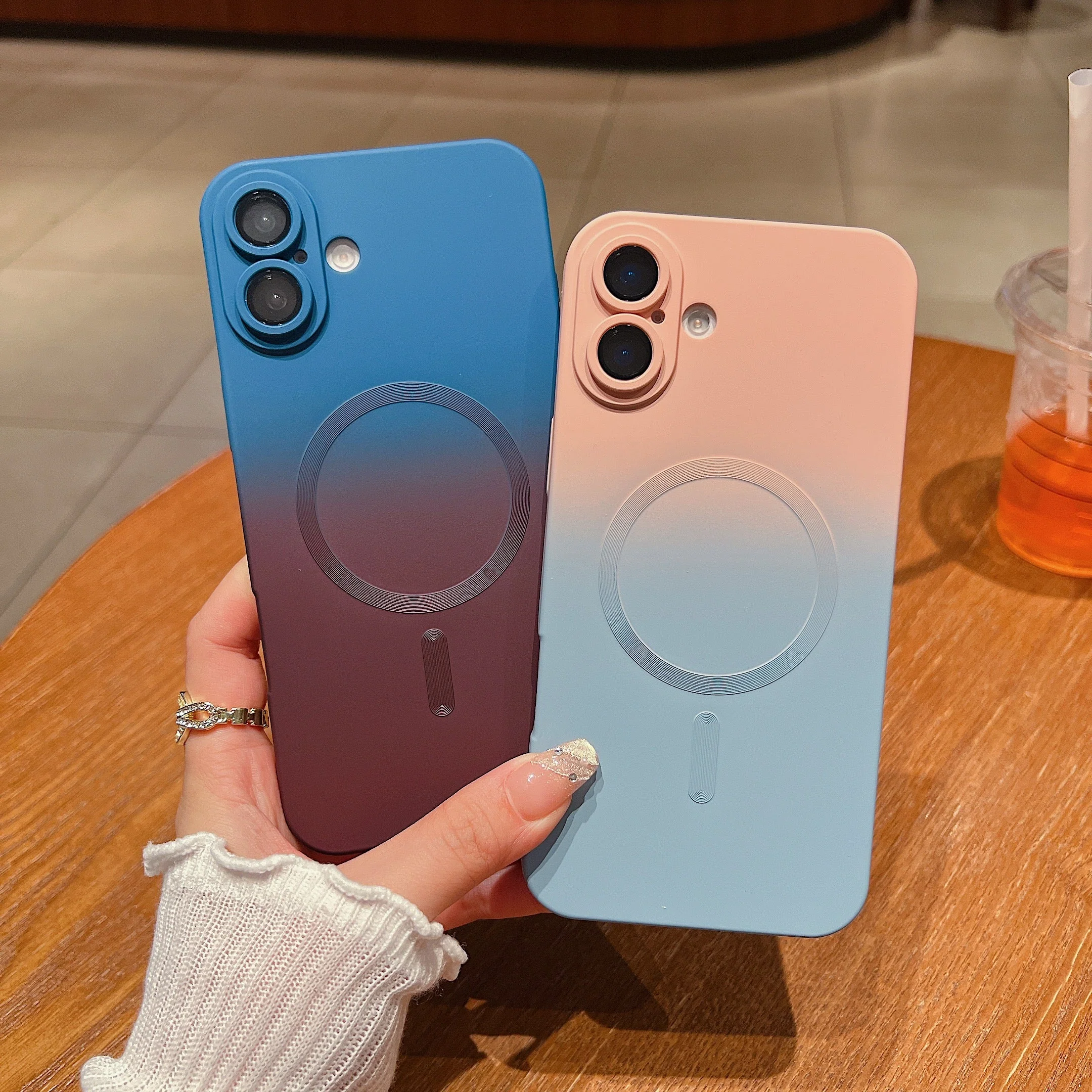 LuxuryKase Gradient Compatible Case for iPhone 16 Plus | Soft Silicone Shockproof Cover with Camera Protection | Slim Lightweight Design | Smooth Touch & Durable - Image 2