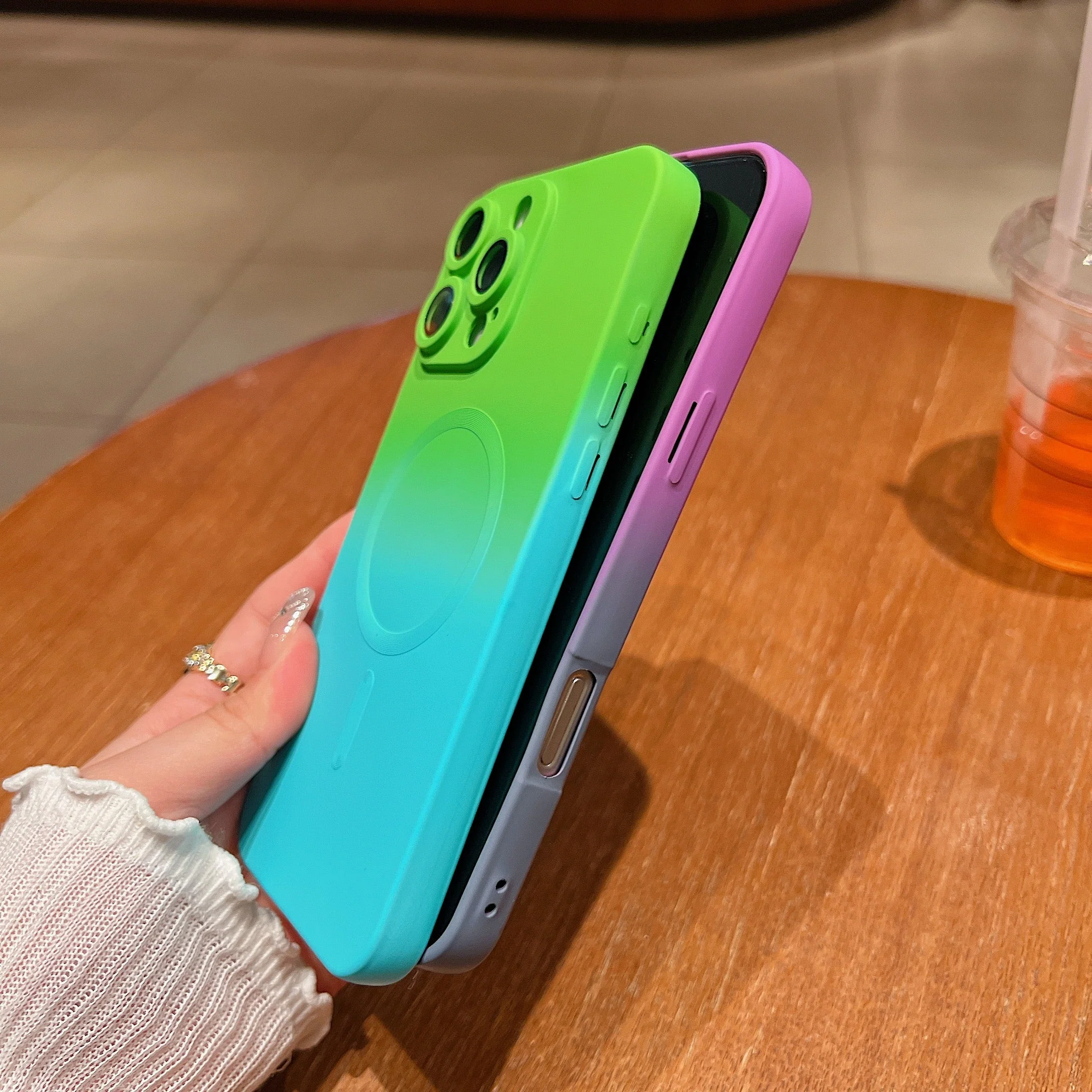 LuxuryKase Gradient Compatible Case for iPhone 16 Pro Max | Soft Silicone Shockproof Cover with Camera Protection | Slim Lightweight Design | Smooth Touch & Durable - Image 5