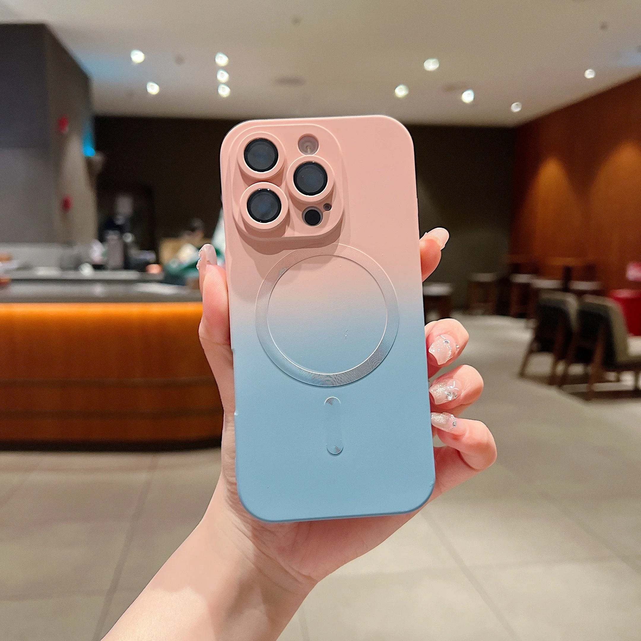 LuxuryKase Gradient Compatible Case for iPhone 16 Pro | Soft Silicone Shockproof Cover with Camera Protection | Slim Lightweight Design | Smooth Touch & Durable - Image 12