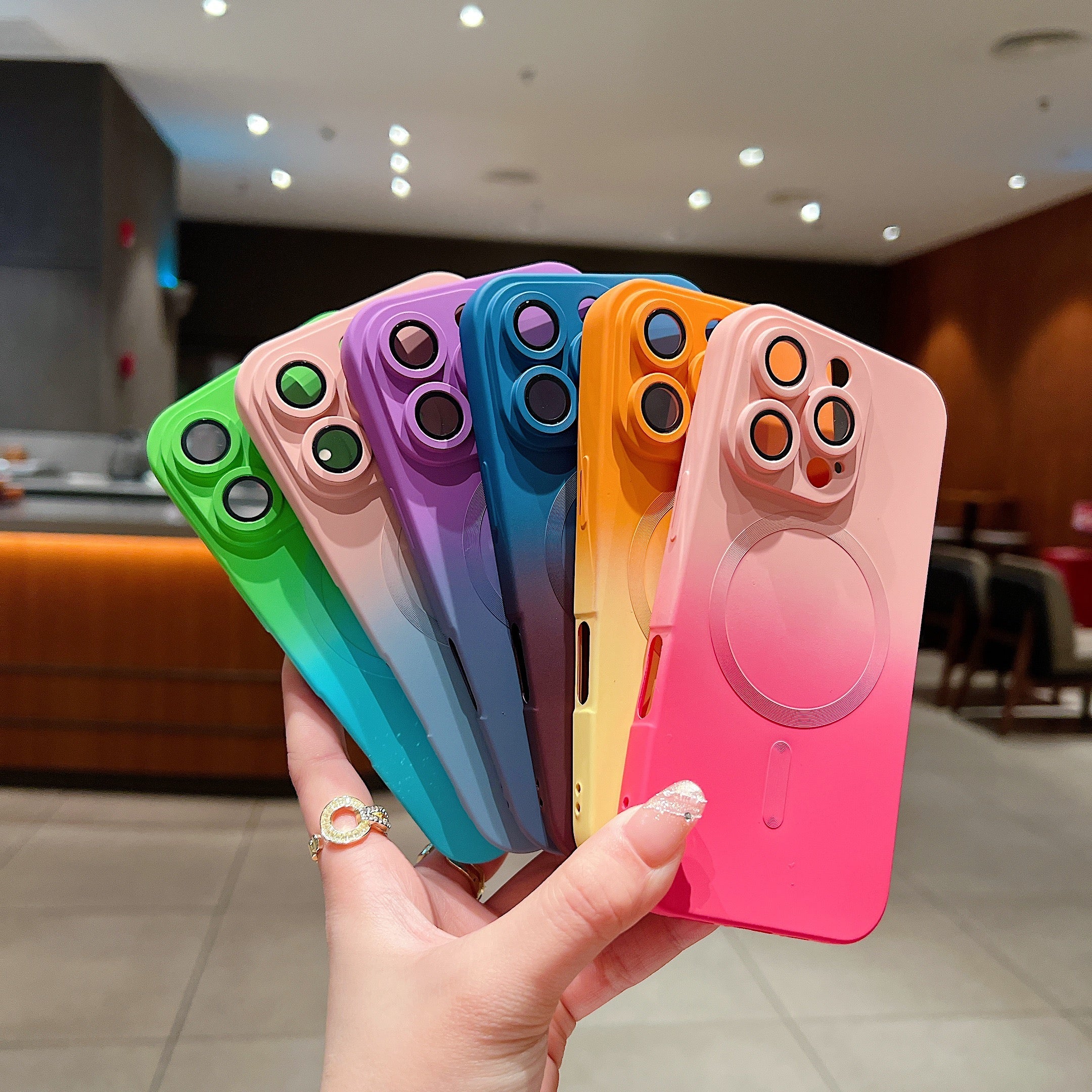 LuxuryKase Gradient Compatible Case for iPhone 16 Pro | Soft Silicone Shockproof Cover with Camera Protection | Slim Lightweight Design | Smooth Touch & Durable - Image 2