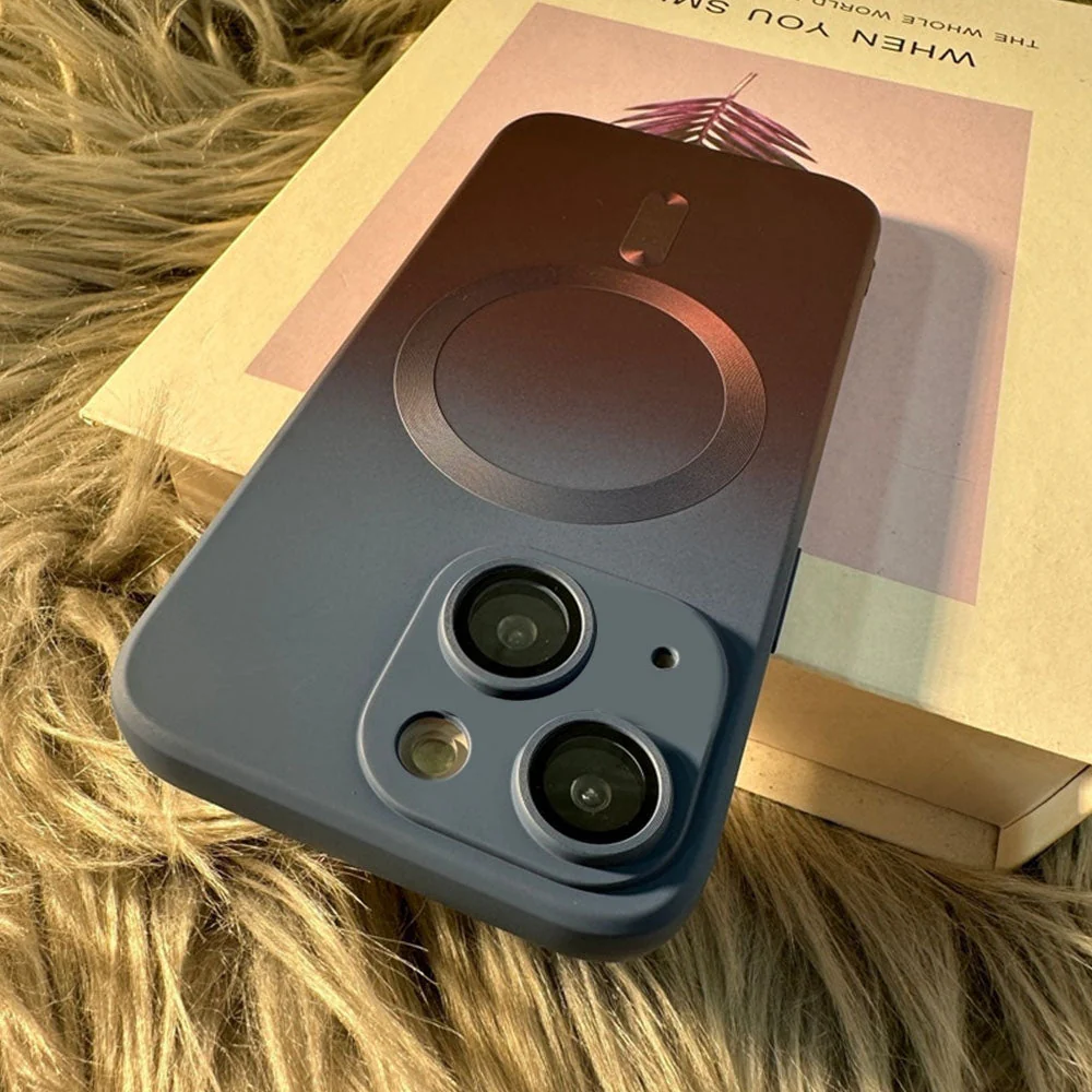 LuxuryKase Gradient Mag-Safe Case | Soft Silicone Shockproof Cover with Camera Protection | Slim Lightweight Design | Smooth Touch & Durable For iPhone - Image 10