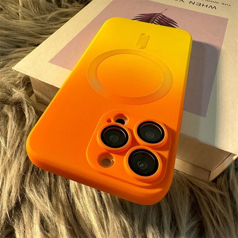 LuxuryKase Gradient Mag-Safe Case | Soft Silicone Shockproof Cover with Camera Protection | Slim Lightweight Design | Smooth Touch & Durable For iPhone - Image 12