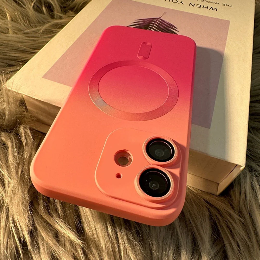 LuxuryKase Gradient Mag-Safe Case | Soft Silicone Shockproof Cover with Camera Protection | Slim Lightweight Design | Smooth Touch & Durable For iPhone - Image 14