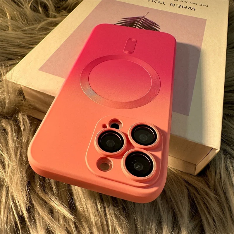 LuxuryKase Gradient Mag-Safe Case | Soft Silicone Shockproof Cover with Camera Protection | Slim Lightweight Design | Smooth Touch & Durable For iPhone - Image 15