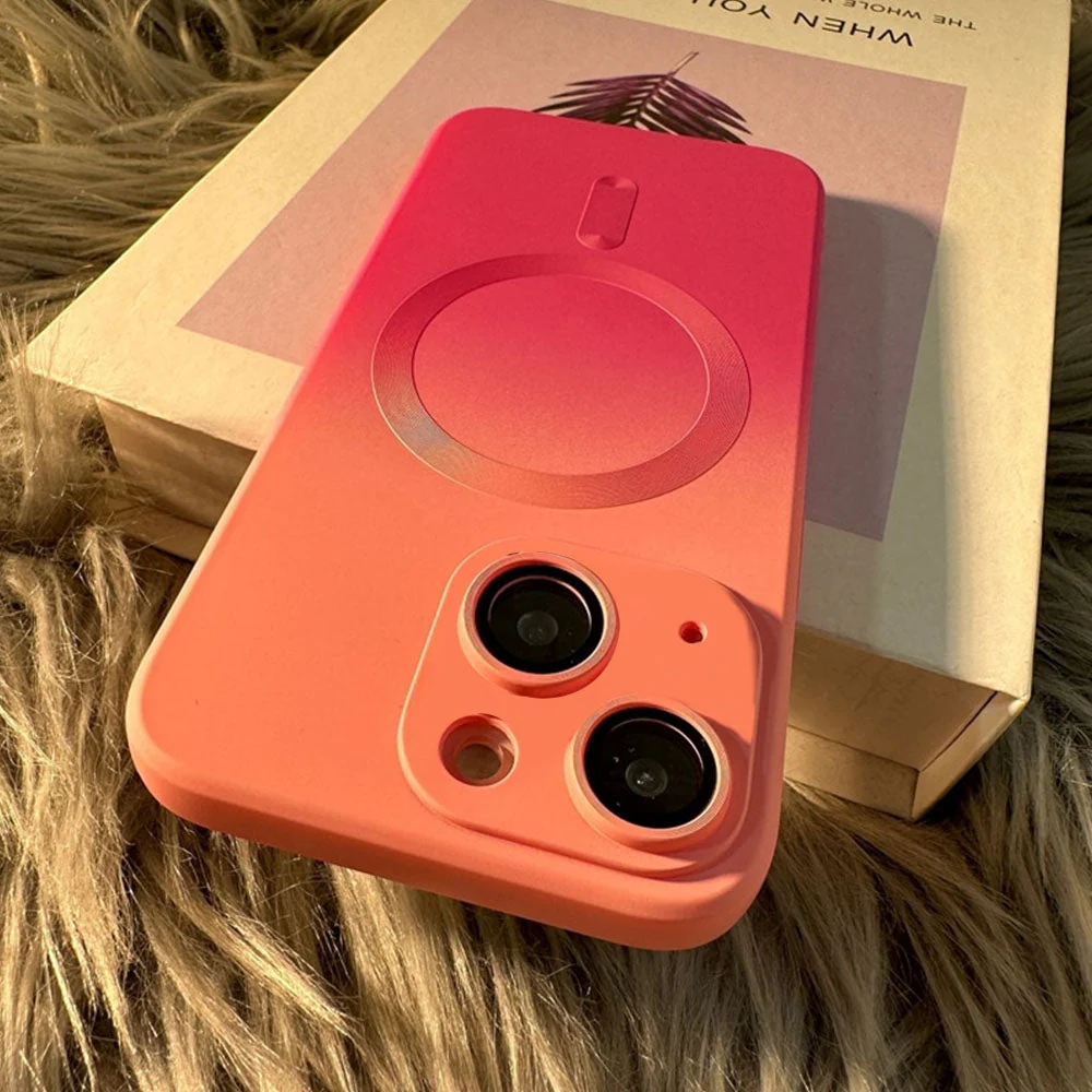 LuxuryKase Gradient Mag-Safe Case | Soft Silicone Shockproof Cover with Camera Protection | Slim Lightweight Design | Smooth Touch & Durable For iPhone - Image 16