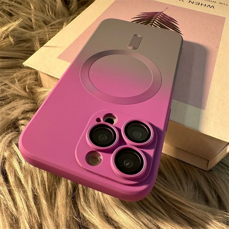 LuxuryKase Gradient Mag-Safe Case | Soft Silicone Shockproof Cover with Camera Protection | Slim Lightweight Design | Smooth Touch & Durable For iPhone - Image 18