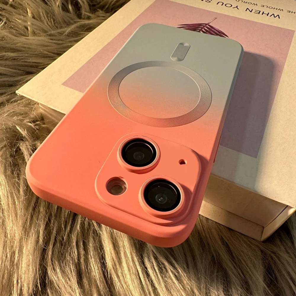 LuxuryKase Gradient Mag-Safe Case | Soft Silicone Shockproof Cover with Camera Protection | Slim Lightweight Design | Smooth Touch & Durable For iPhone - Image 4