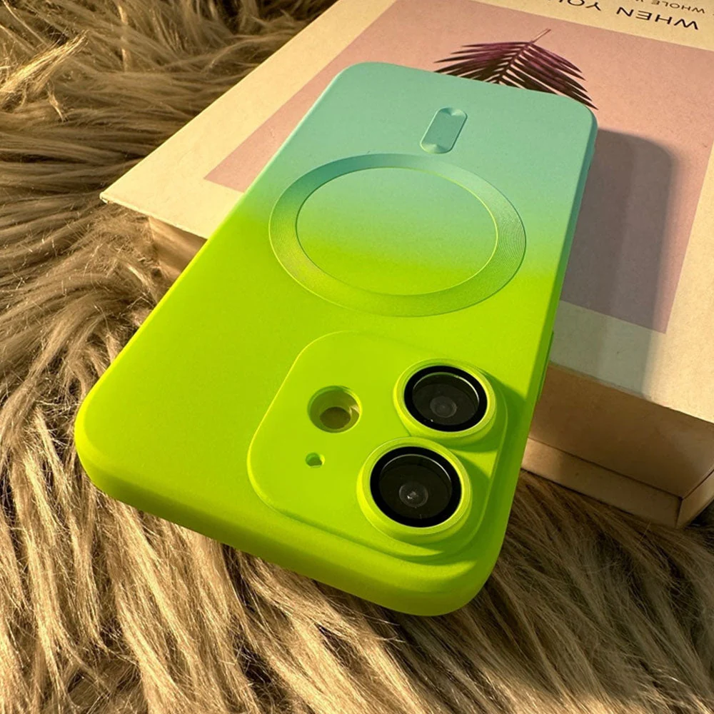 LuxuryKase Gradient Mag-Safe Case | Soft Silicone Shockproof Cover with Camera Protection | Slim Lightweight Design | Smooth Touch & Durable For iPhone - Image 5