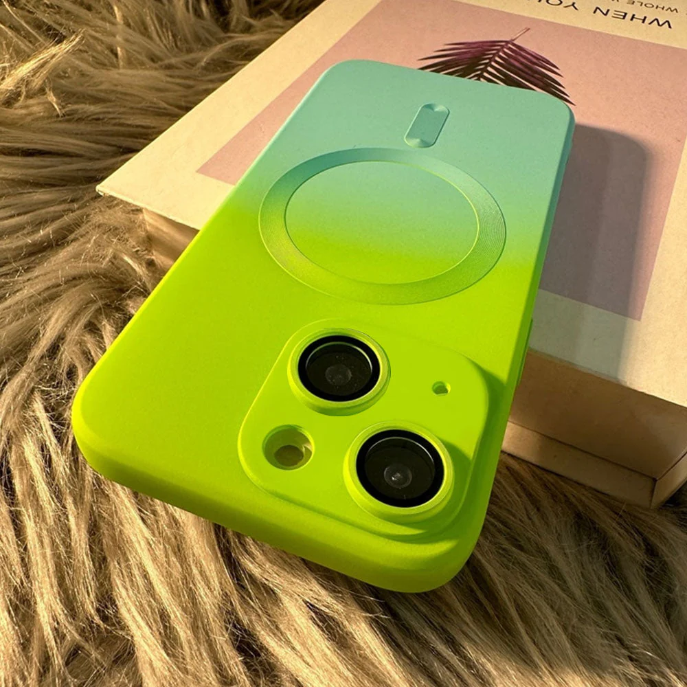 LuxuryKase Gradient Mag-Safe Case | Soft Silicone Shockproof Cover with Camera Protection | Slim Lightweight Design | Smooth Touch & Durable For iPhone - Image 7