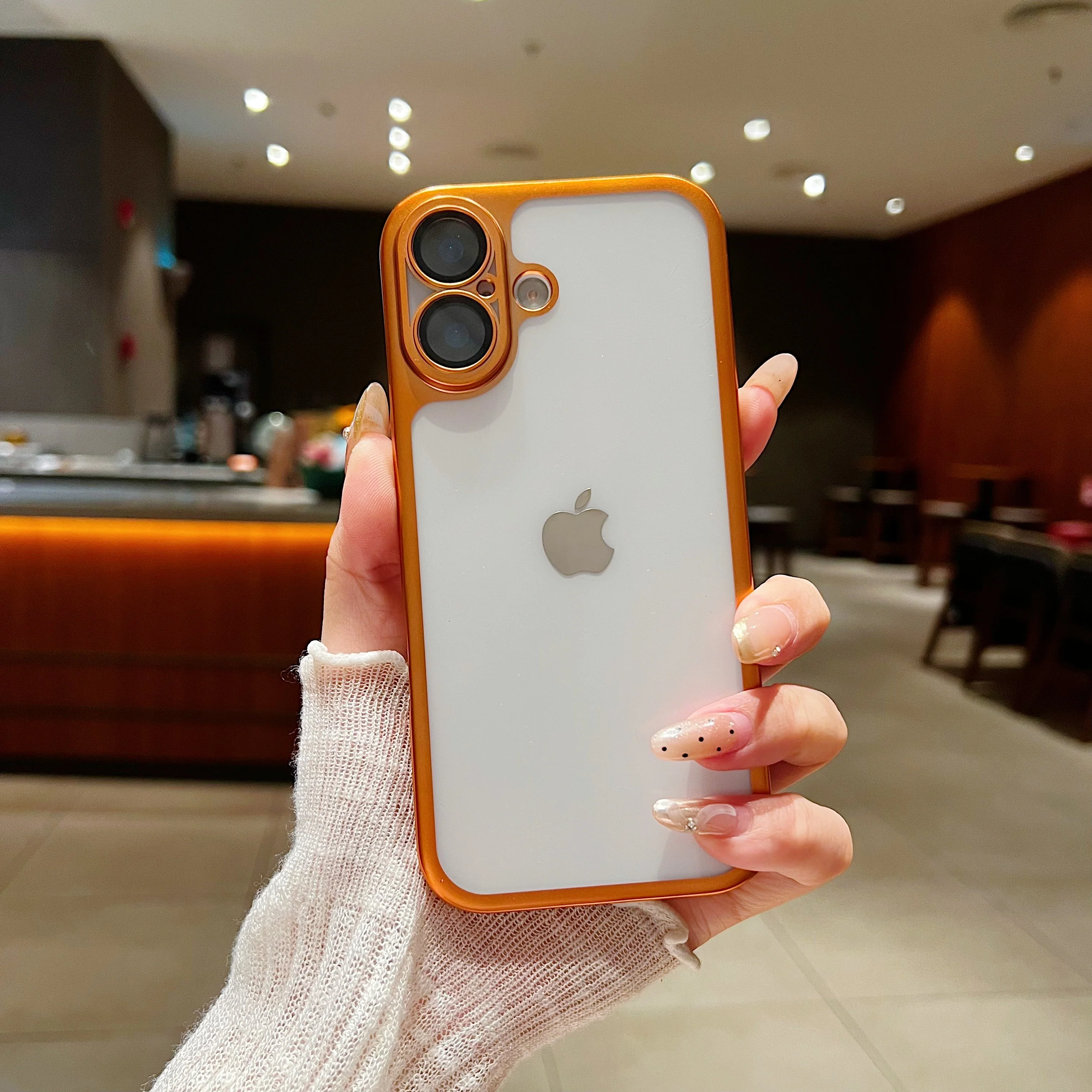 LuxuryKase Hybrid Frosted Clear Case | Matte Hard Back Cover | Metallic Frame | Shockproof Slim Design | Anti-Fingerprint | In-Built Camera Lens Protection For iPhone - Image 10