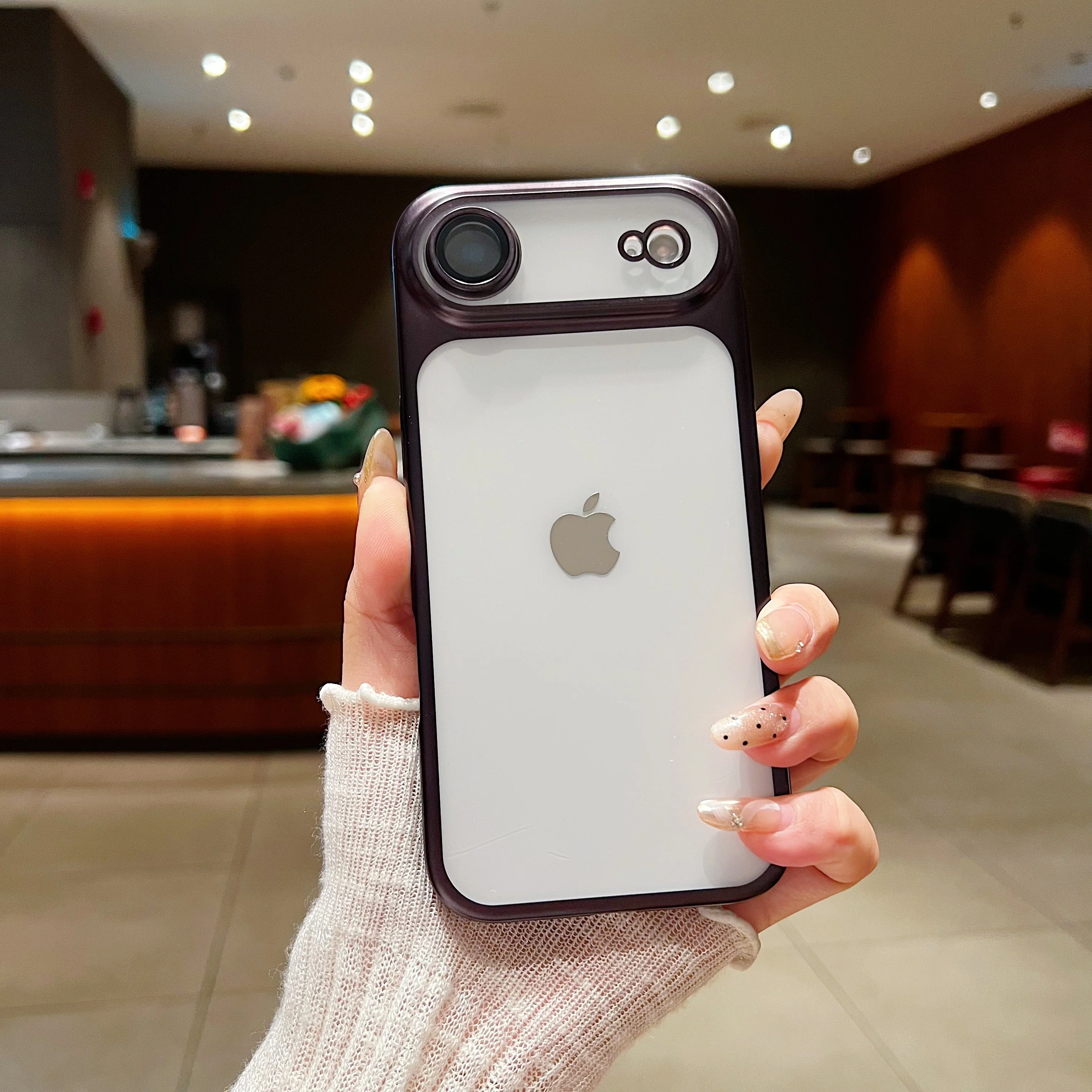 LuxuryKase Hybrid Frosted Clear Case | Matte Hard Back Cover | Metallic Frame | Shockproof Slim Design | Anti-Fingerprint | In-Built Camera Lens Protection For iPhone - Image 18