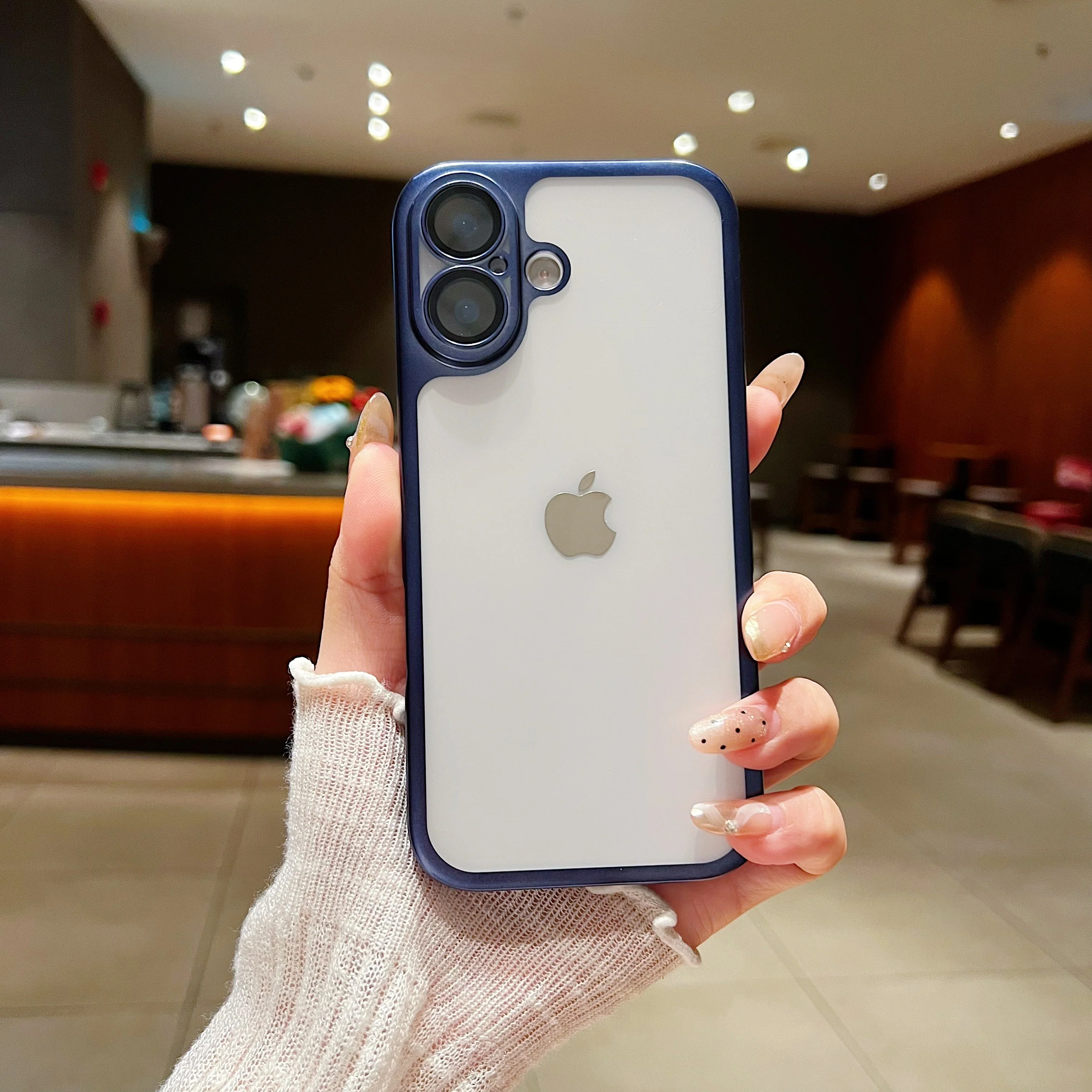 LuxuryKase Hybrid Frosted Clear Case | Matte Hard Back Cover | Metallic Frame | Shockproof Slim Design | Anti-Fingerprint | In-Built Camera Lens Protection For iPhone - Image 7