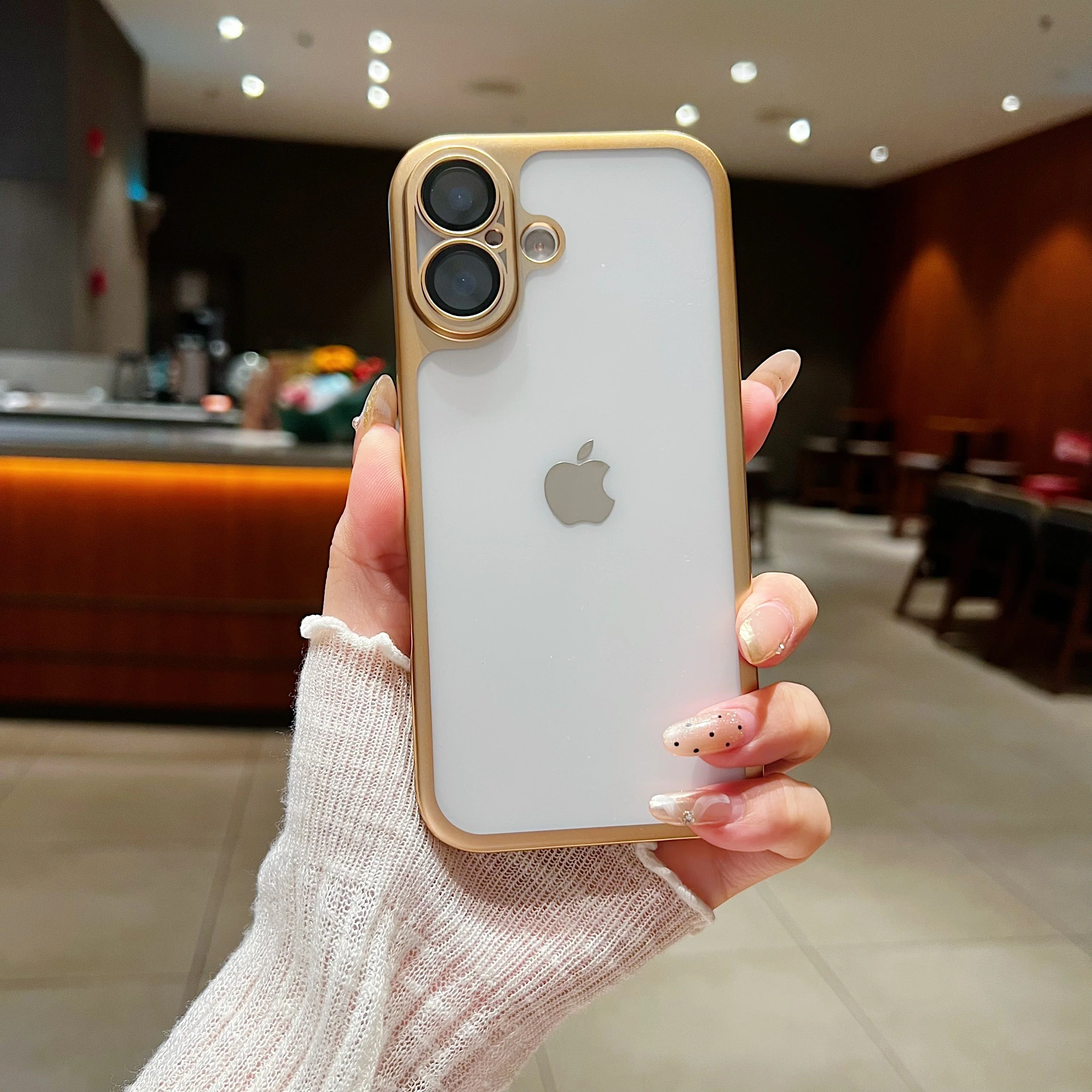 LuxuryKase Hybrid Frosted Clear Case | Matte Hard Back Cover | Metallic Frame | Shockproof Slim Design | Anti-Fingerprint | In-Built Camera Lens Protection For iPhone - Image 8