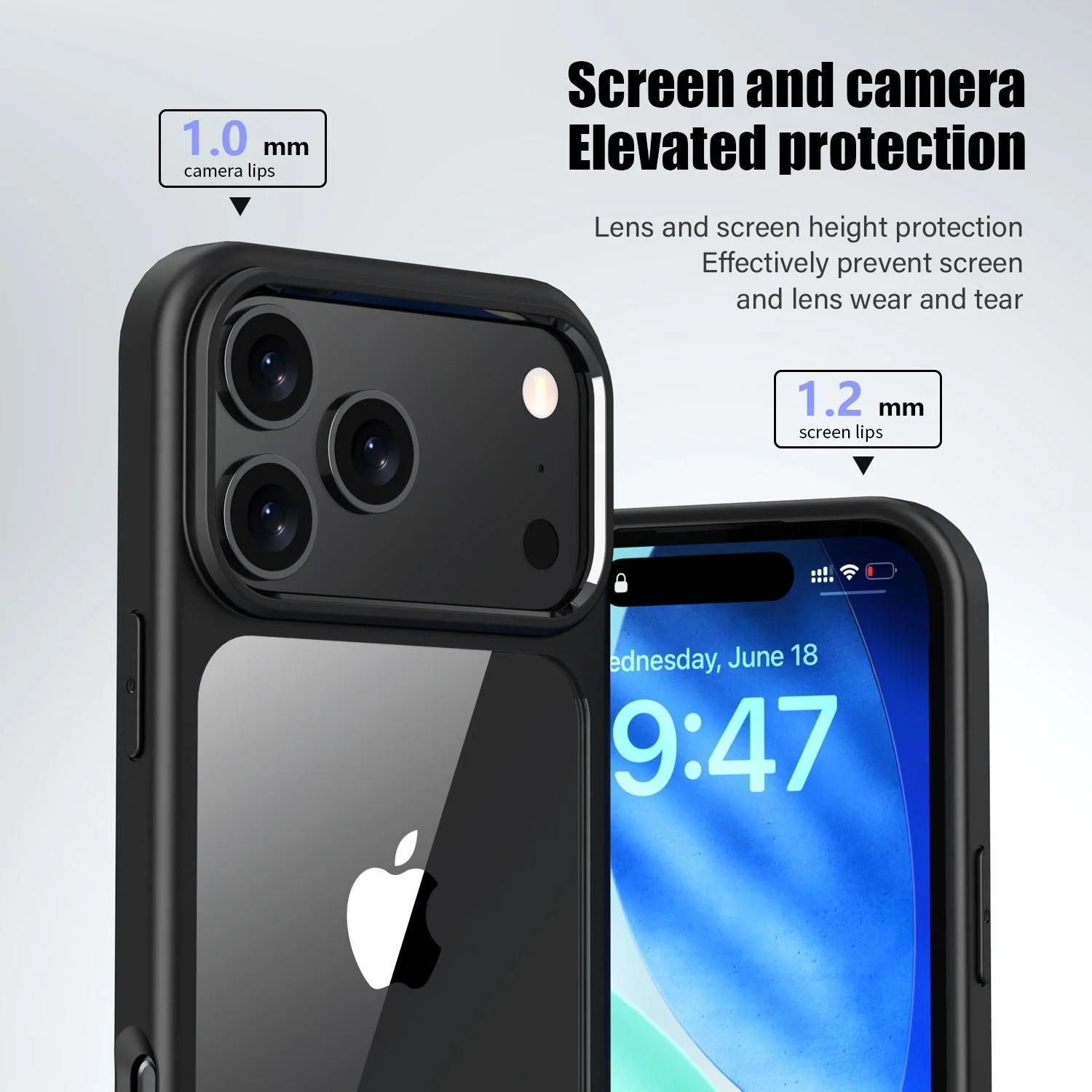 LuxuryKase Hybrid Transparent Shockproof Case | Reinforced Airbag Corners | Soft TPU Frame | Clear Hard PC Back | Anti-Yellowing | Slim Bumper Cover For iPhone - Image 3