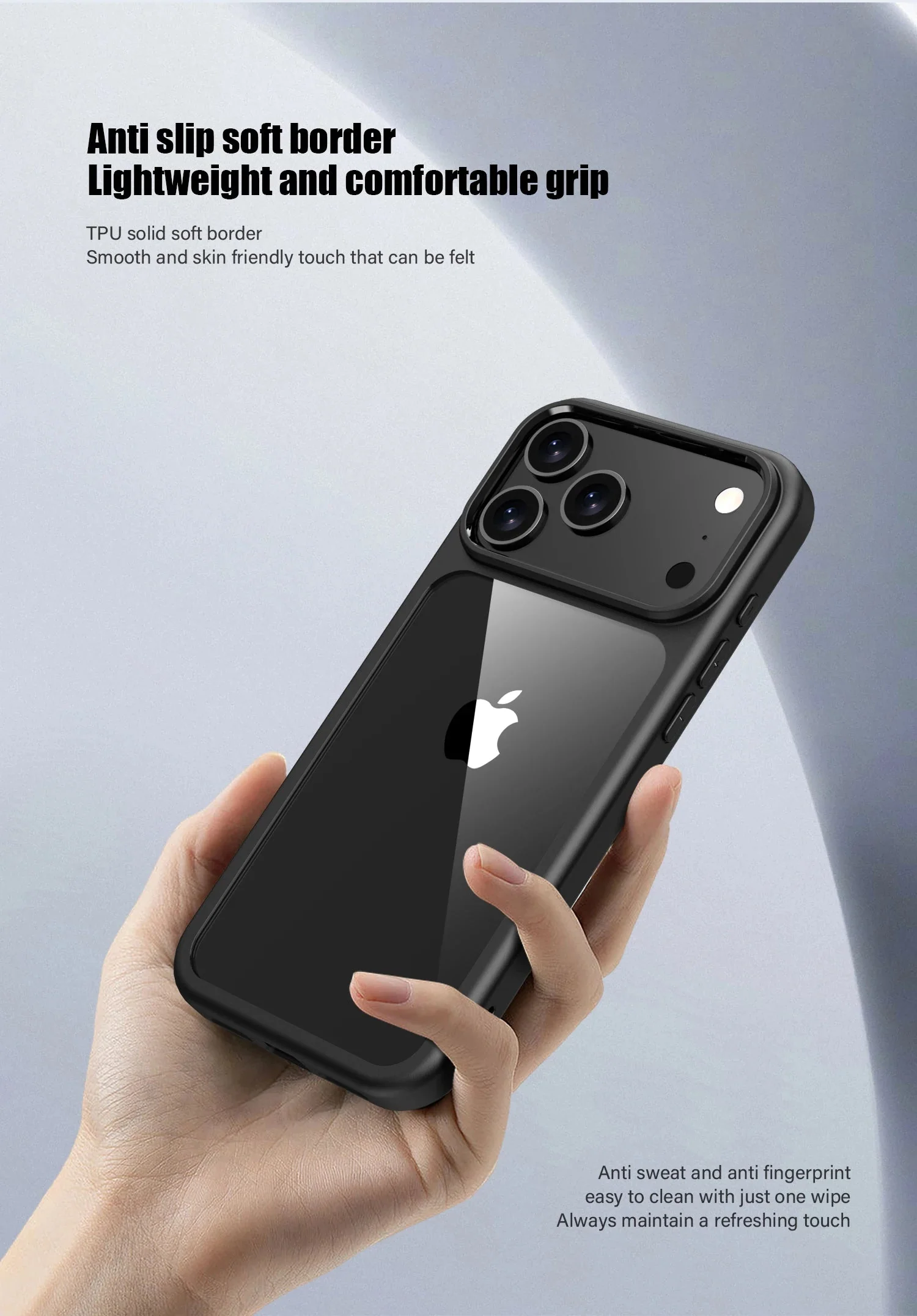 LuxuryKase Hybrid Transparent Shockproof Case | Reinforced Airbag Corners | Soft TPU Frame | Clear Hard PC Back | Anti-Yellowing | Slim Bumper Cover For iPhone - Image 4