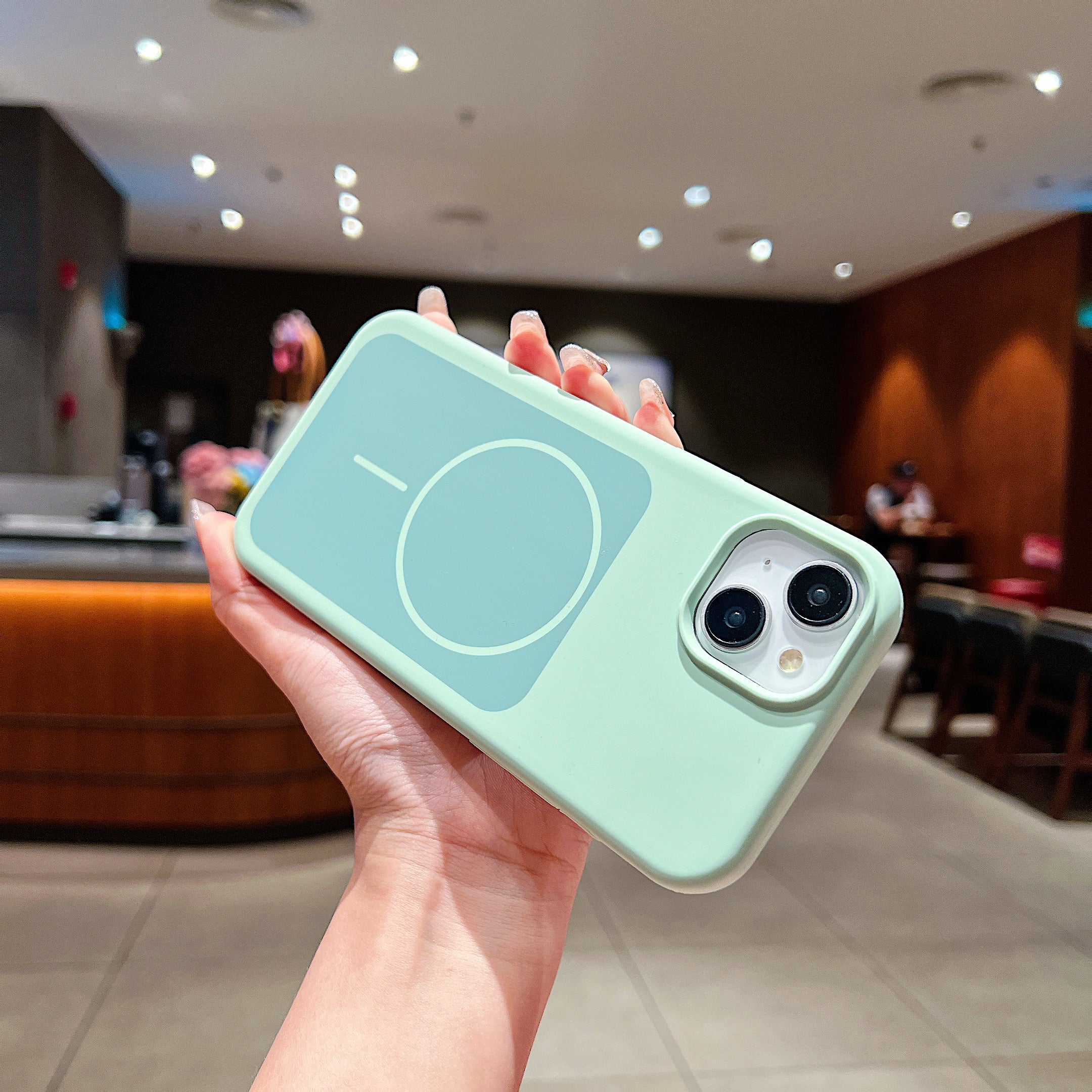 LuxuryKase Liquid Silicone Case | Dual Tone Colour Matte Finish | MagSafe Compatible | Microfiber Lining Inside | ShockProof & Raised Camera Protection For iPhone - Image 11
