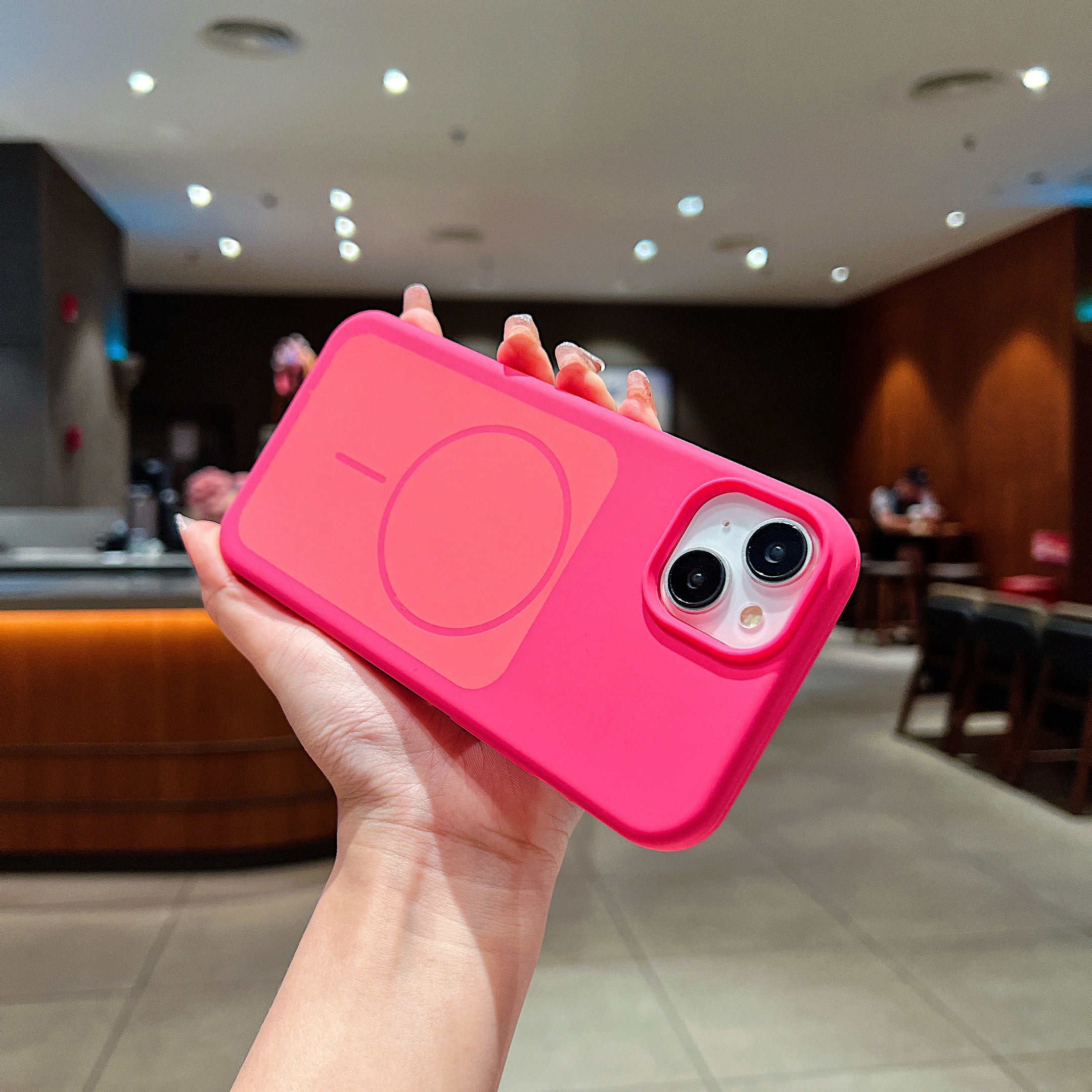 LuxuryKase Liquid Silicone Case | Dual Tone Colour Matte Finish | MagSafe Compatible | Microfiber Lining Inside | ShockProof & Raised Camera Protection For iPhone - Image 13