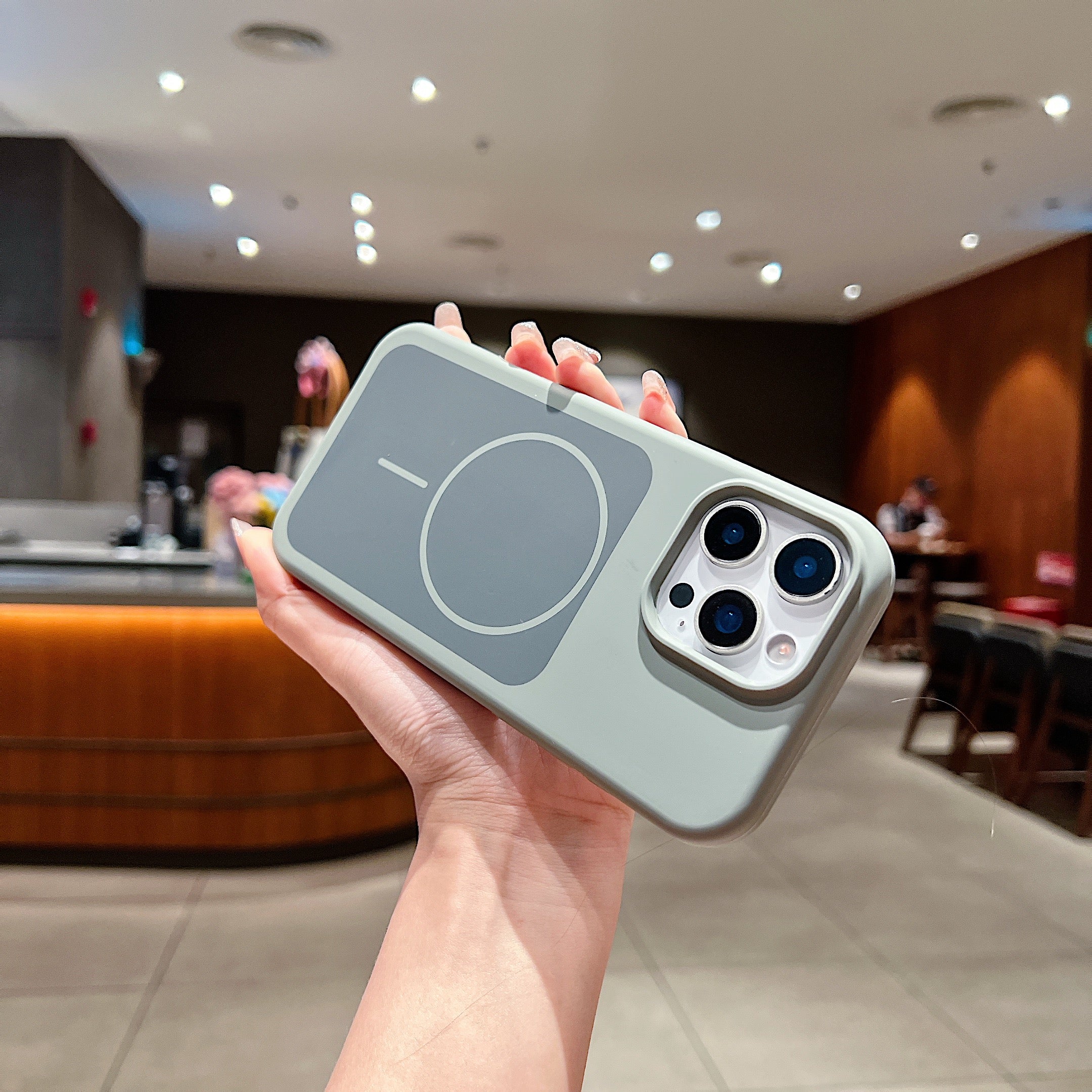 LuxuryKase Liquid Silicone Case | Dual Tone Colour Matte Finish | MagSafe Compatible | Microfiber Lining Inside | ShockProof & Raised Camera Protection For iPhone - Image 15
