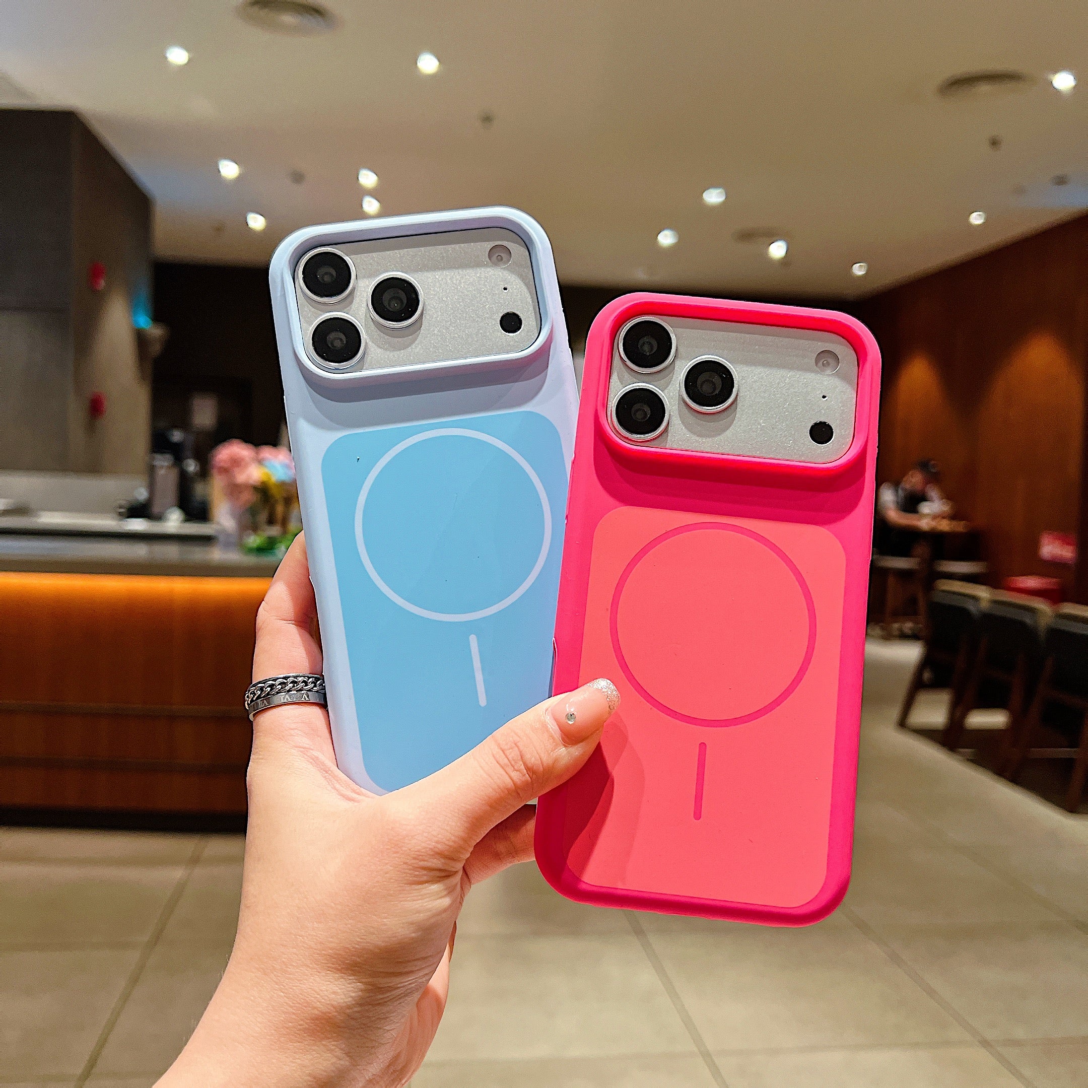 LuxuryKase Liquid Silicone Case | Dual Tone Colour Matte Finish | MagSafe Compatible | Microfiber Lining Inside | ShockProof & Raised Camera Protection For iPhone - Image 4