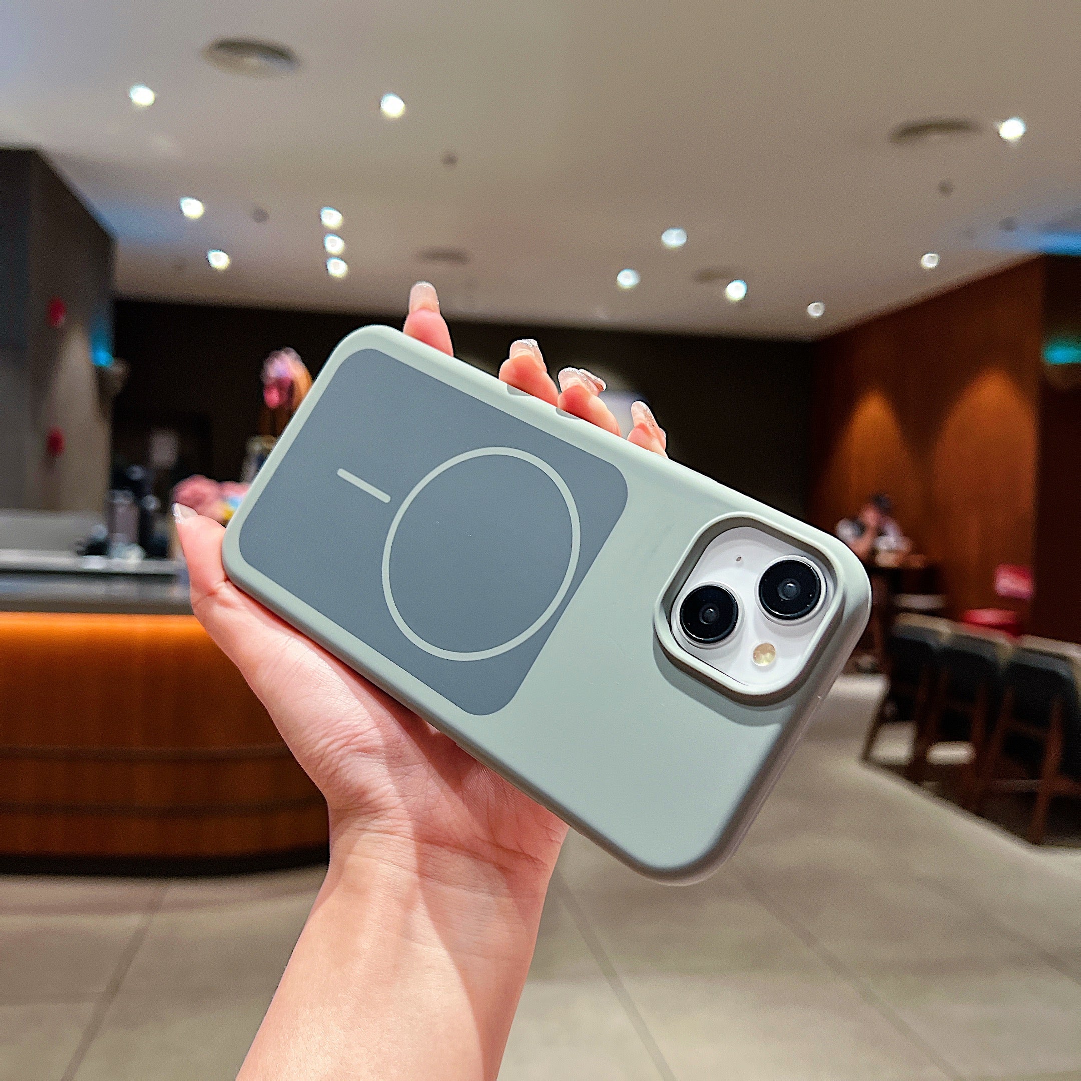 LuxuryKase Liquid Silicone Case | Dual Tone Colour Matte Finish | MagSafe Compatible | Microfiber Lining Inside | ShockProof & Raised Camera Protection For iPhone - Image 9