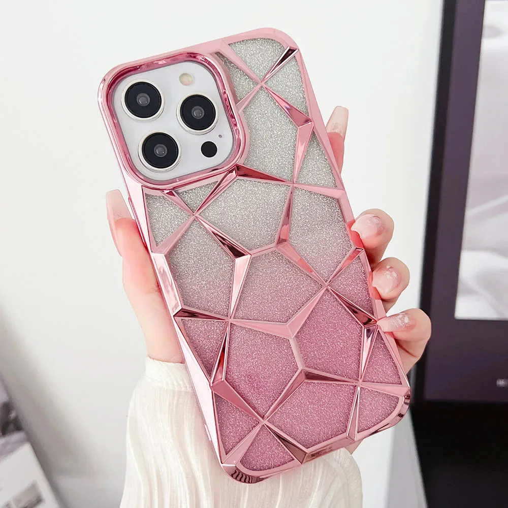 LuxuryKase LK079 Geometric Shape Diamond Mesh Pattern Case Cover for iPhone - Image 12